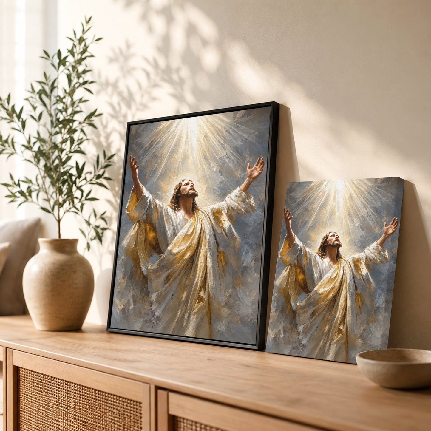 Jesus Ascension in Divine Light Poster/Canvas
