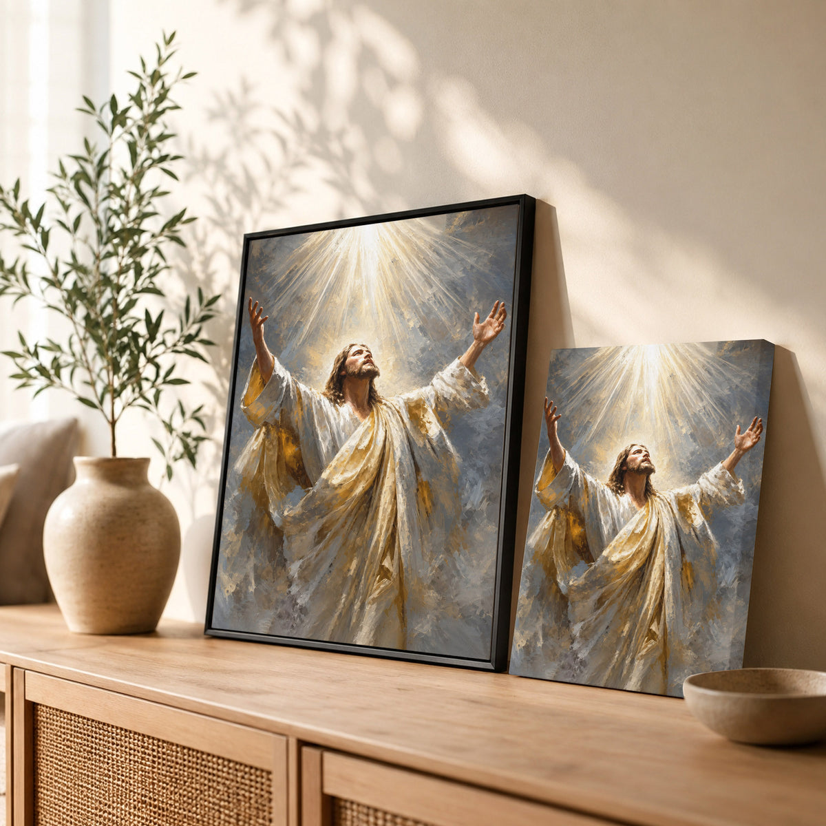 Jesus Ascension in Divine Light Poster/Canvas