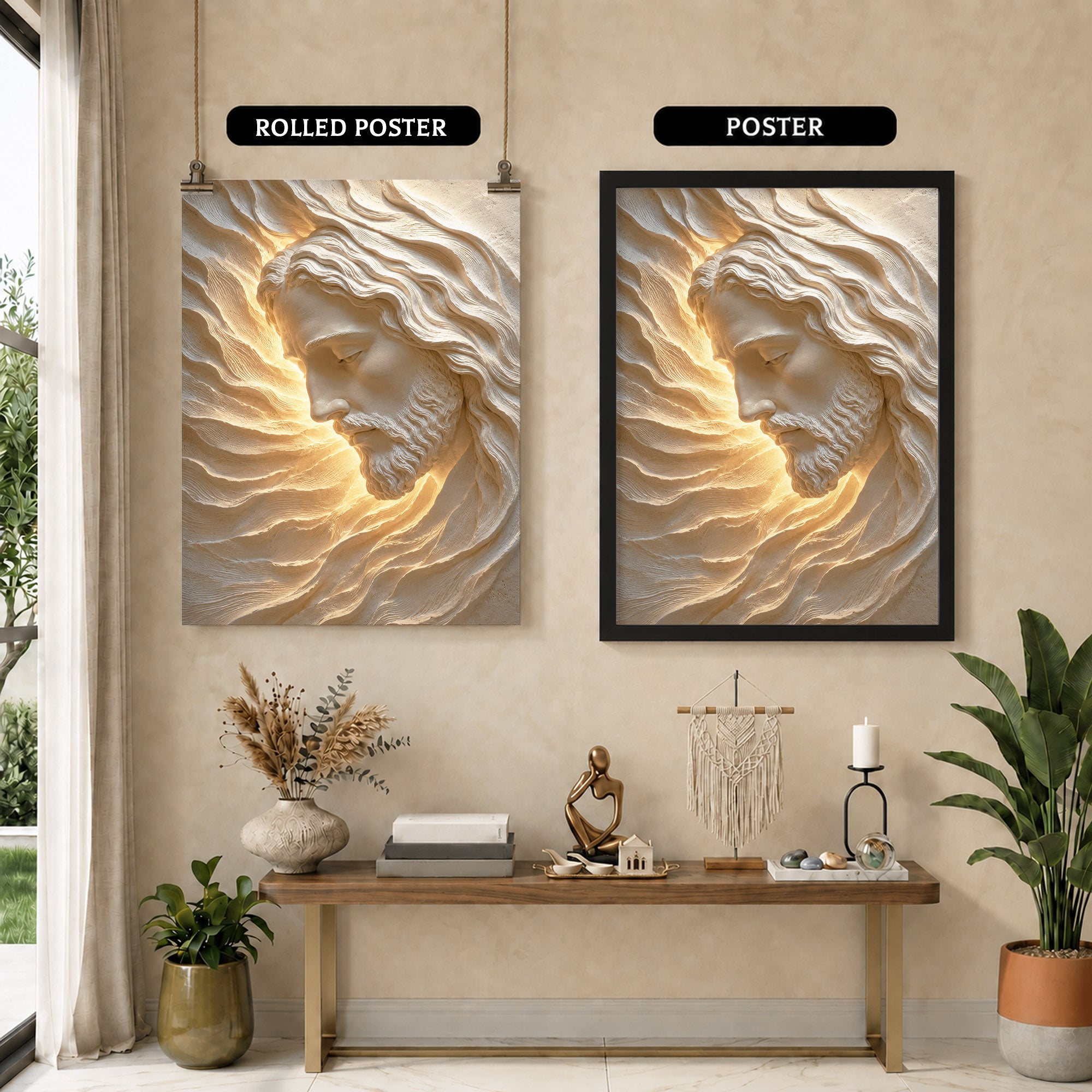 Sacred Face of Jesus Sculpted Poster/Canvas