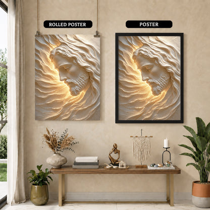 Sacred Face of Jesus Sculpted Poster/Canvas