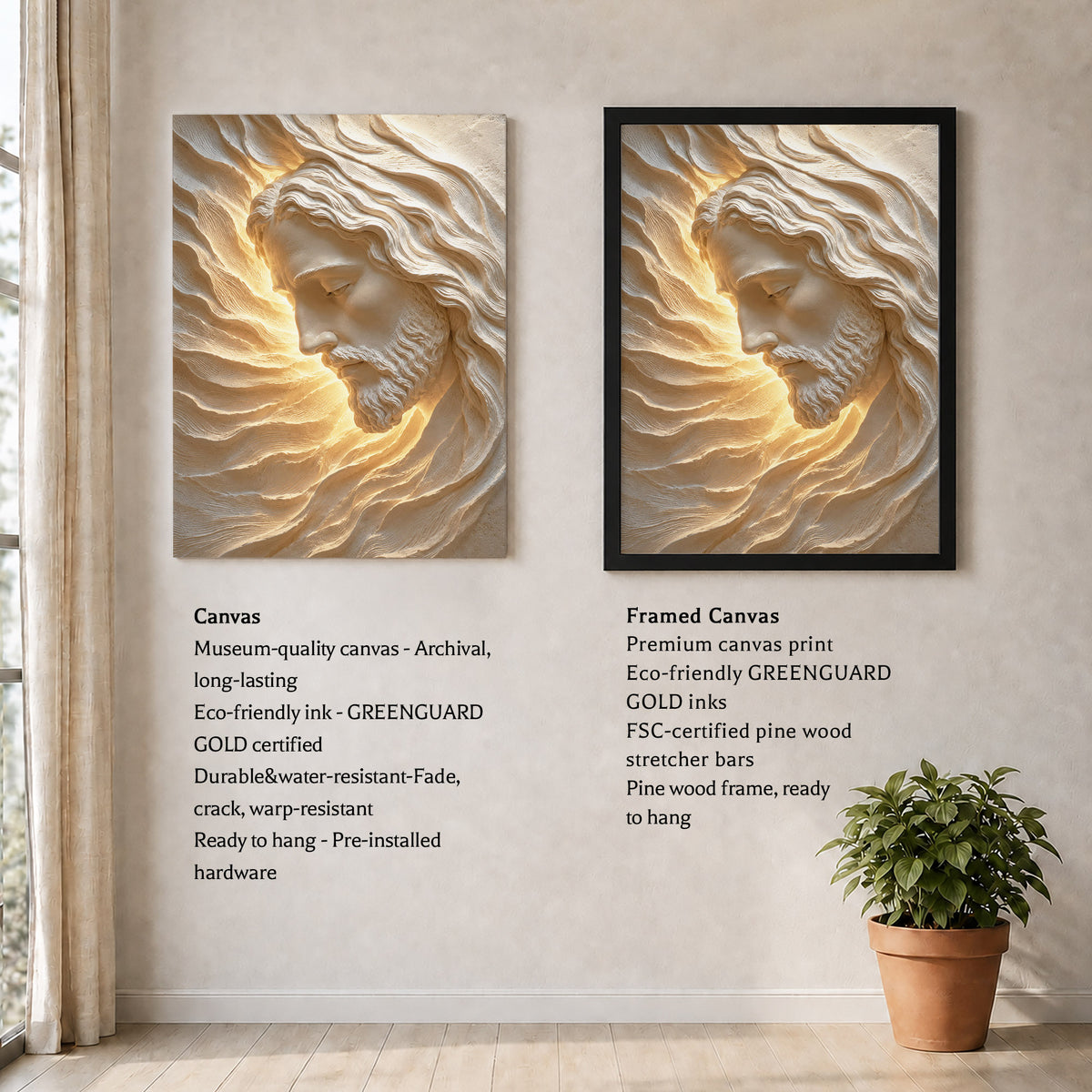 Sacred Face of Jesus Sculpted Poster/Canvas