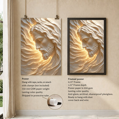 Sacred Face of Jesus Sculpted Poster/Canvas