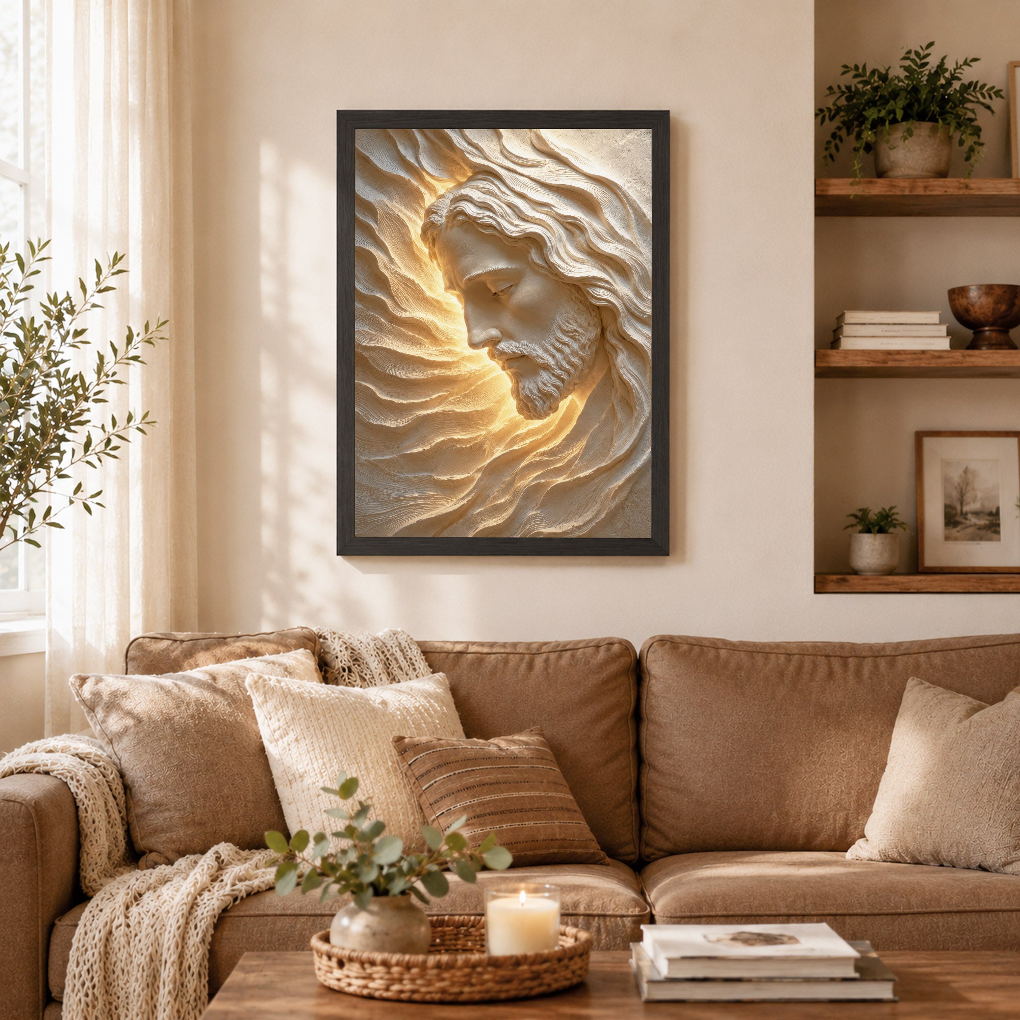 Sacred Face of Jesus Sculpted Poster/Canvas