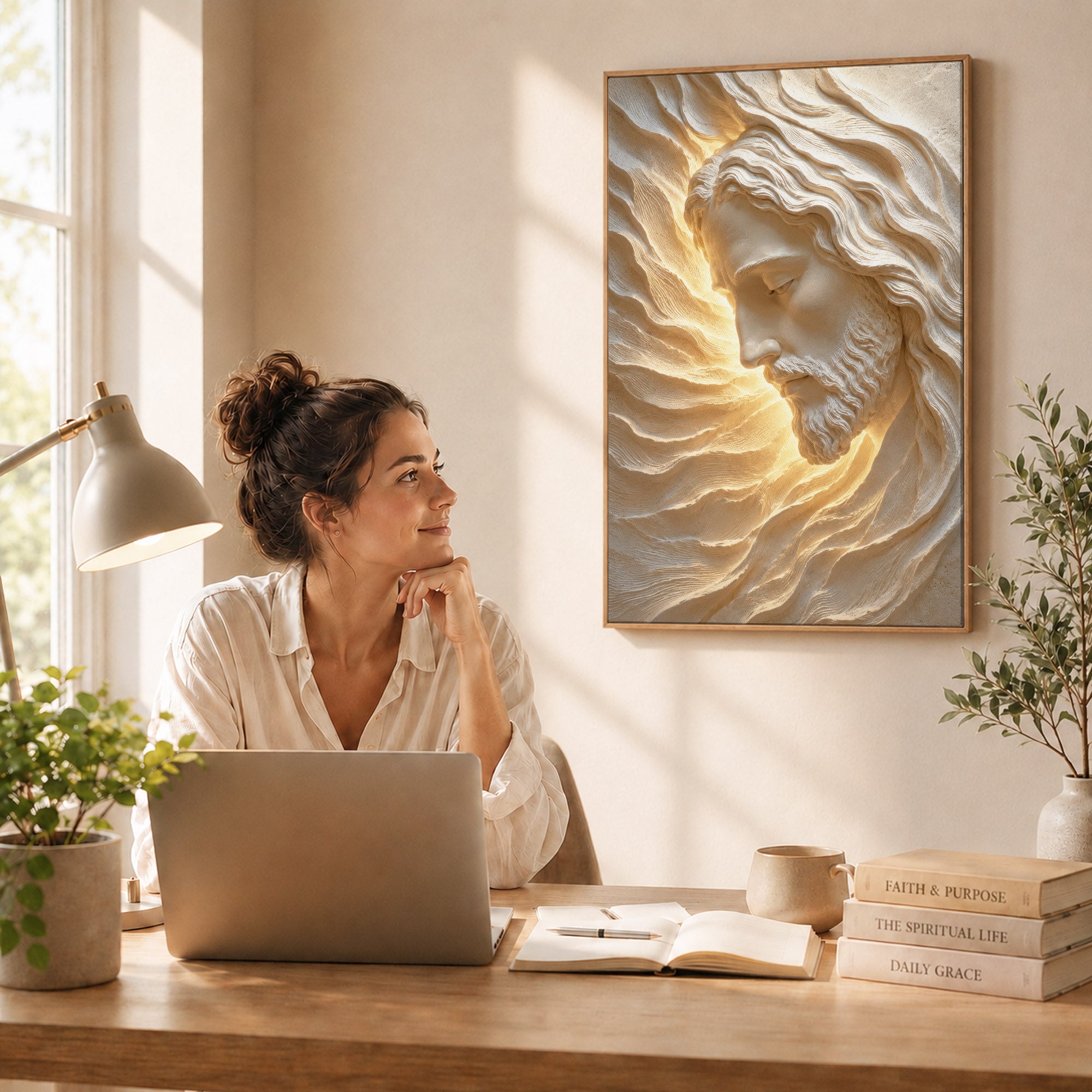 Sacred Face of Jesus Sculpted Poster/Canvas