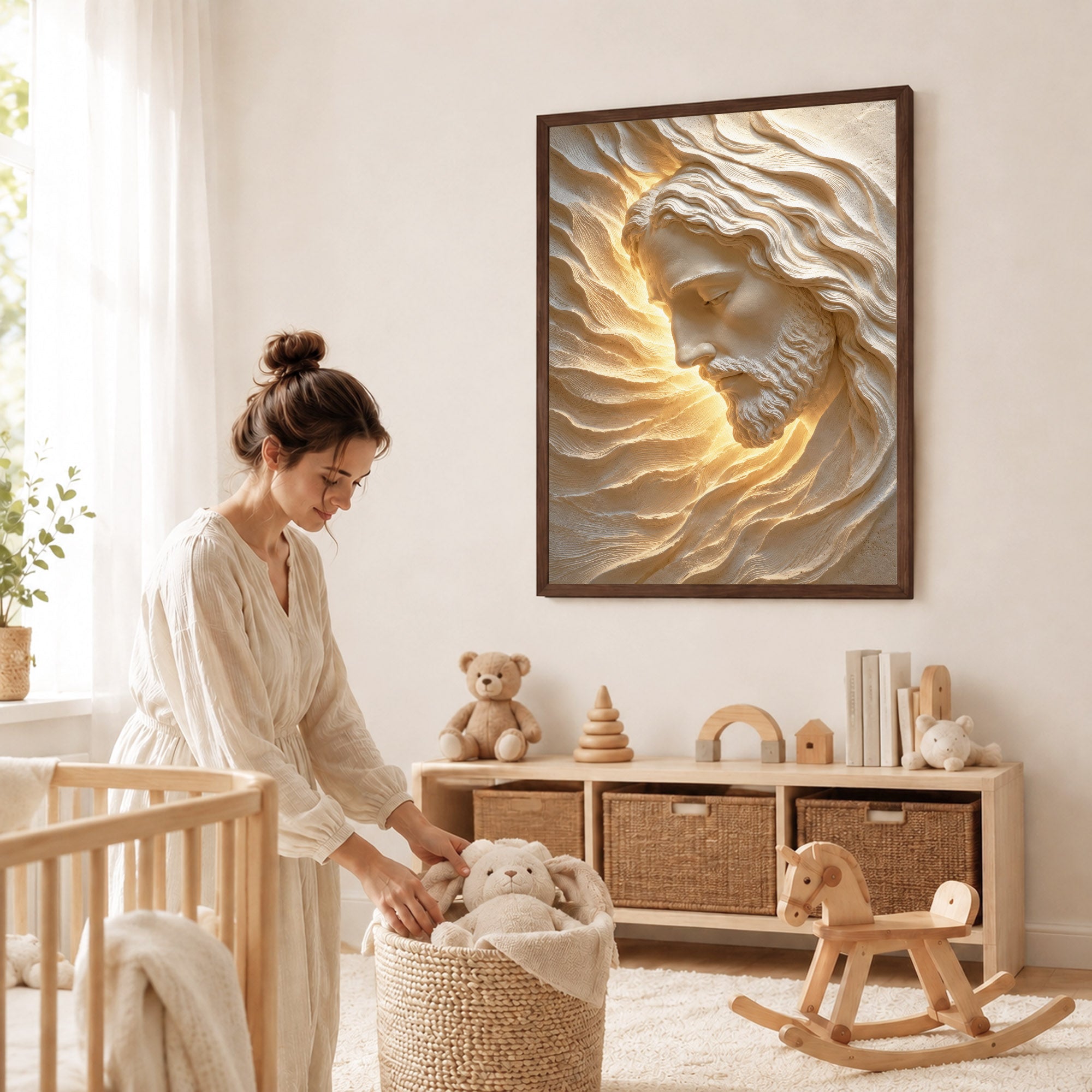 Sacred Face of Jesus Sculpted Poster/Canvas