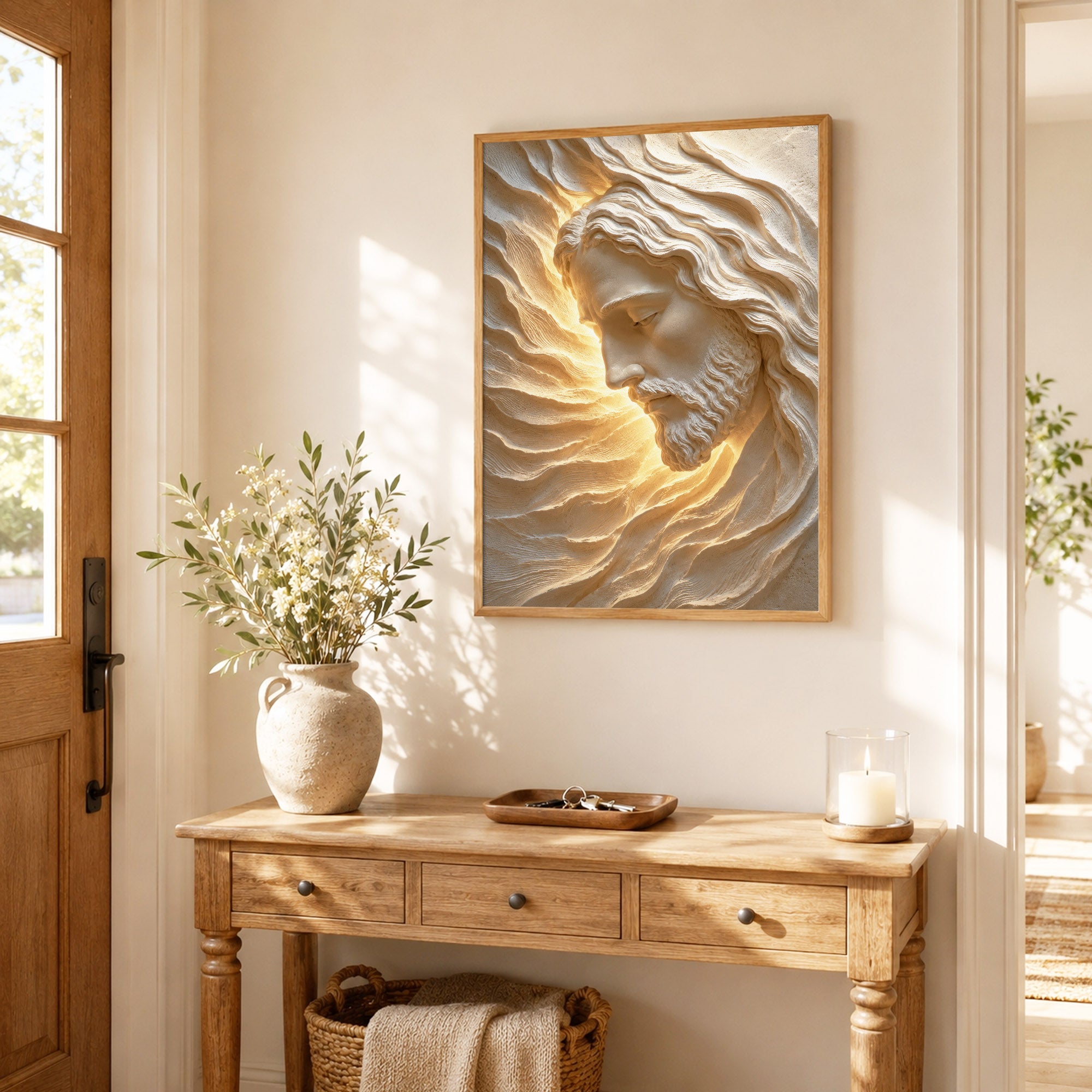Sacred Face of Jesus Sculpted Poster/Canvas