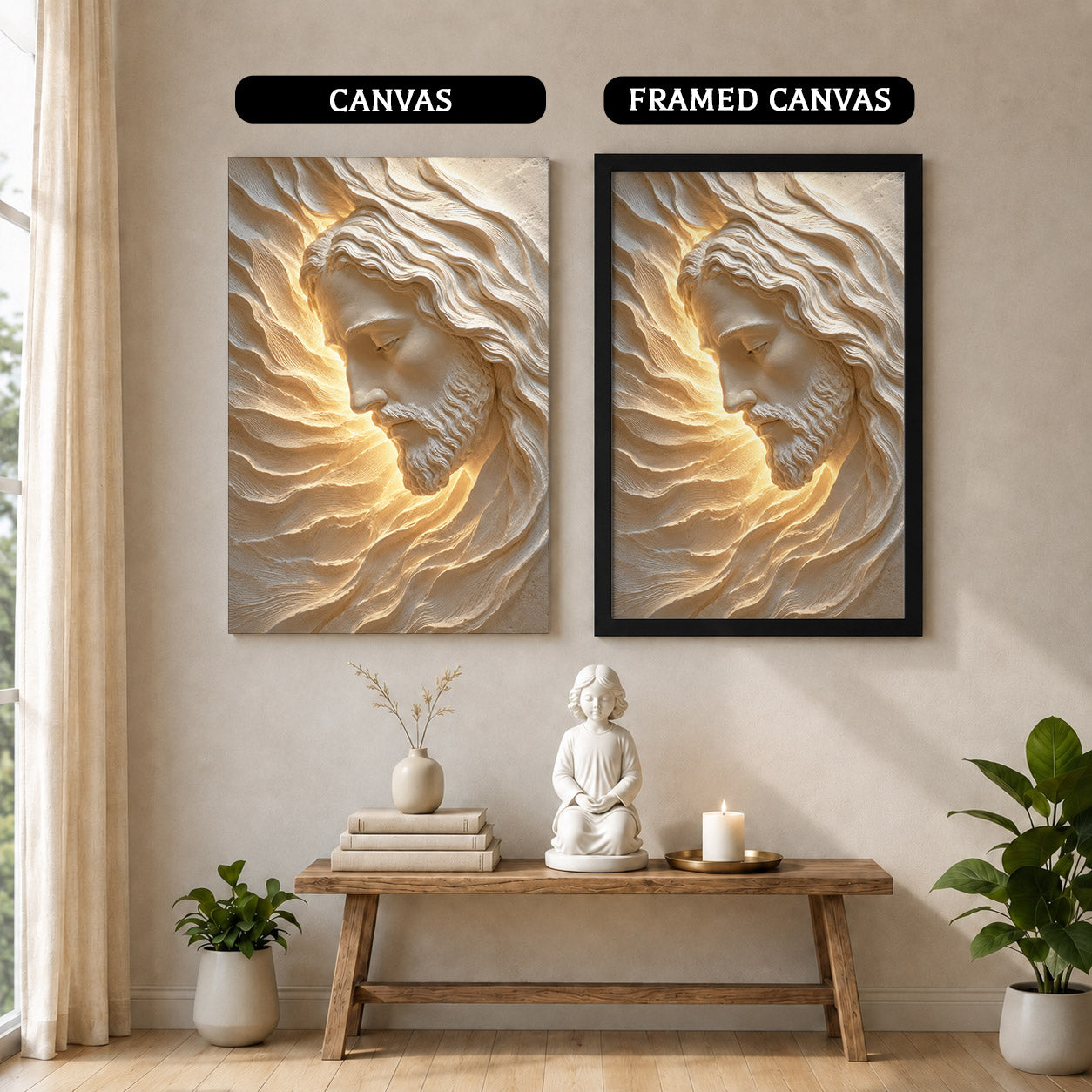 Sacred Face of Jesus Sculpted Poster/Canvas