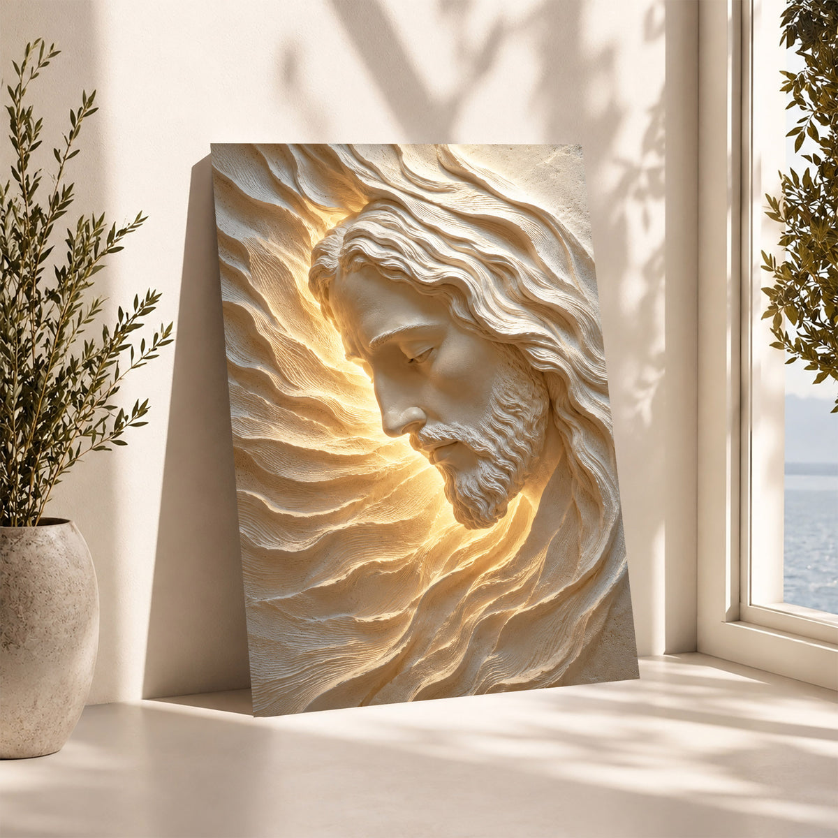 Sacred Face of Jesus Sculpted Poster/Canvas