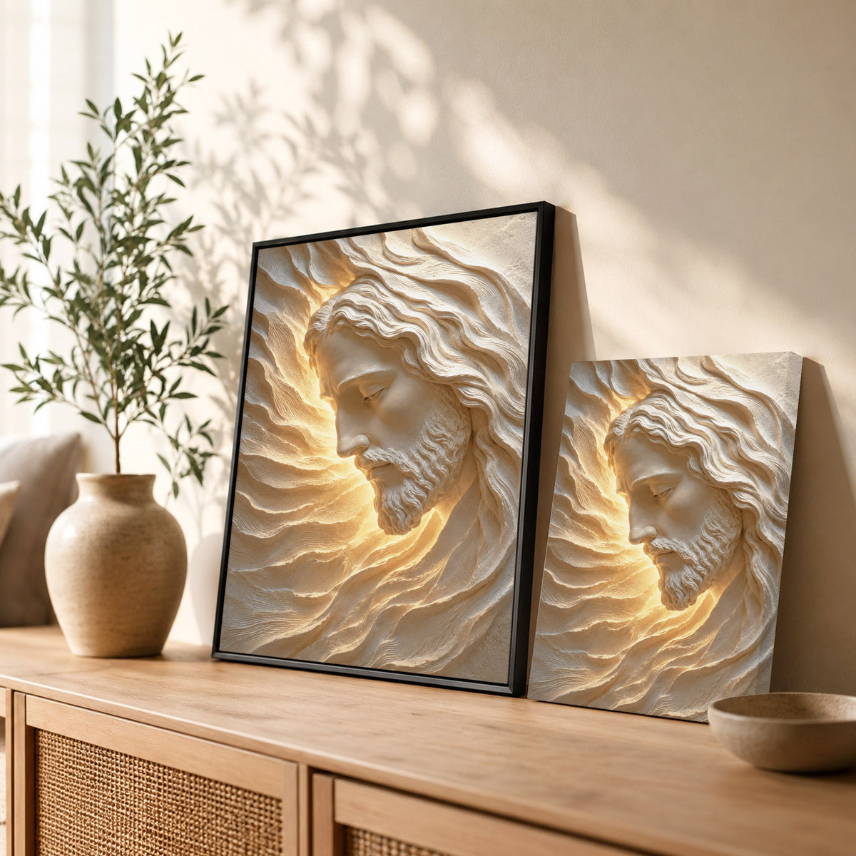 Sacred Face of Jesus Sculpted Poster/Canvas