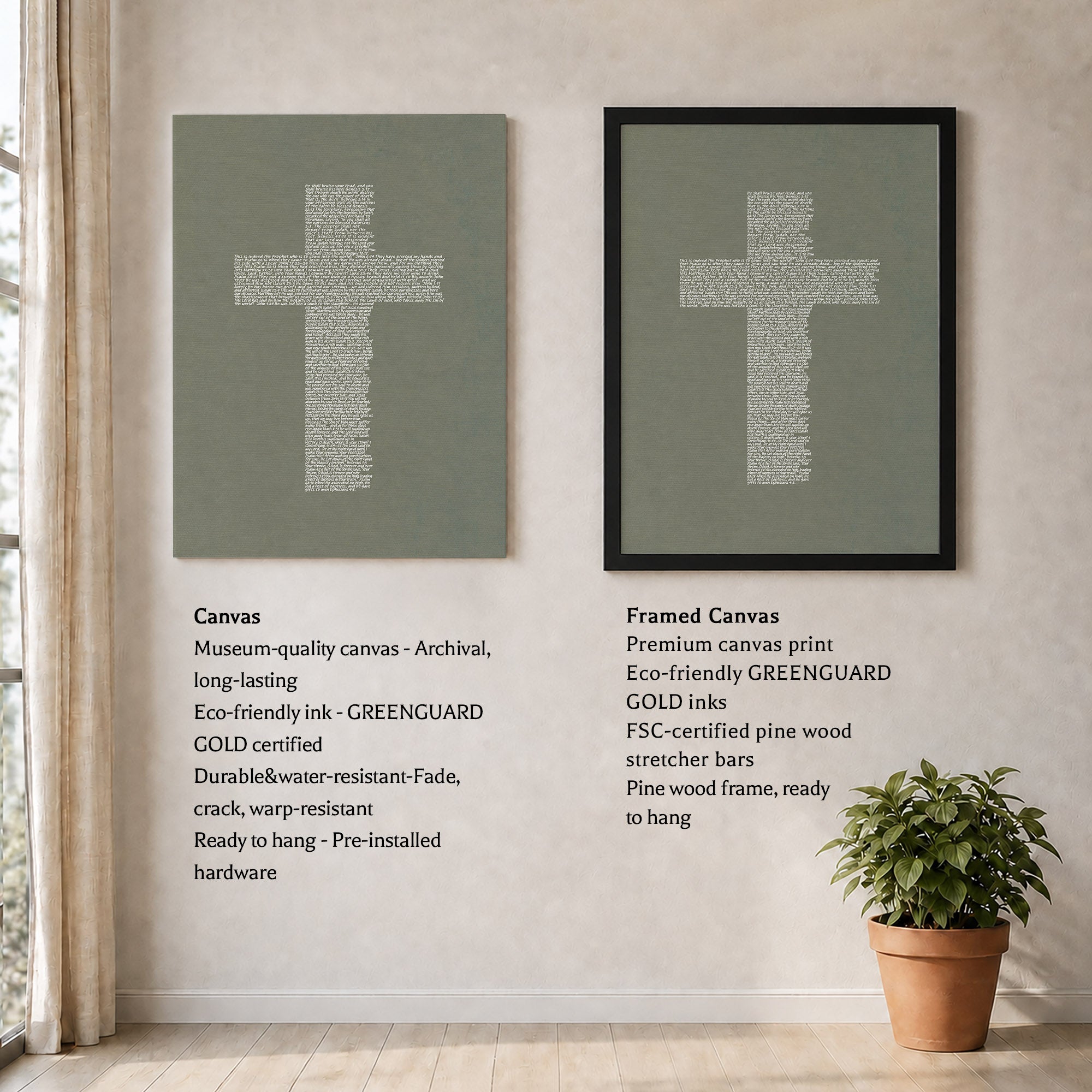 Jesus Cross Scripture Typography Poster/Canvas