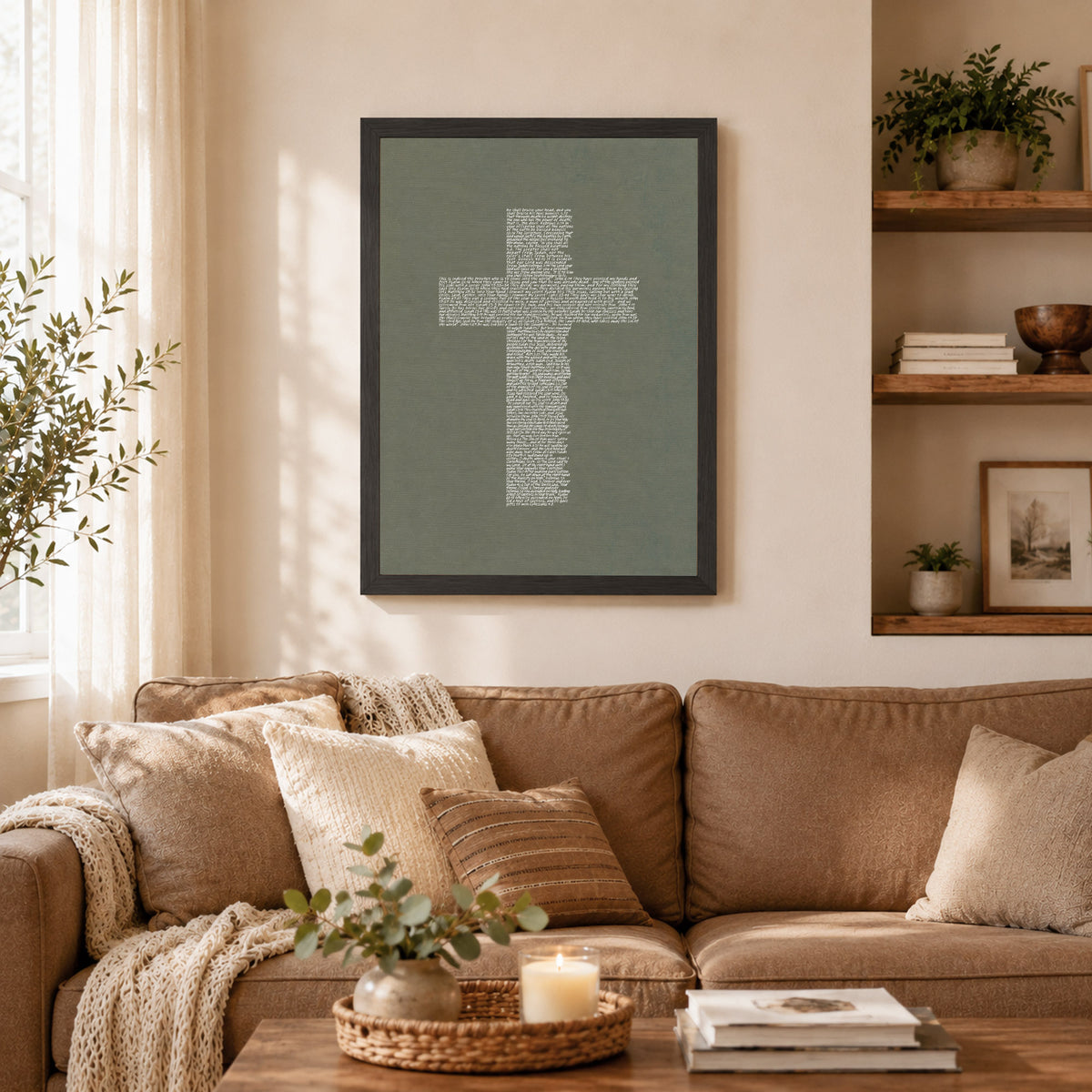Jesus Cross Scripture Typography Poster/Canvas