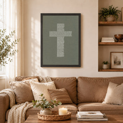 Jesus Cross Scripture Typography Poster/Canvas