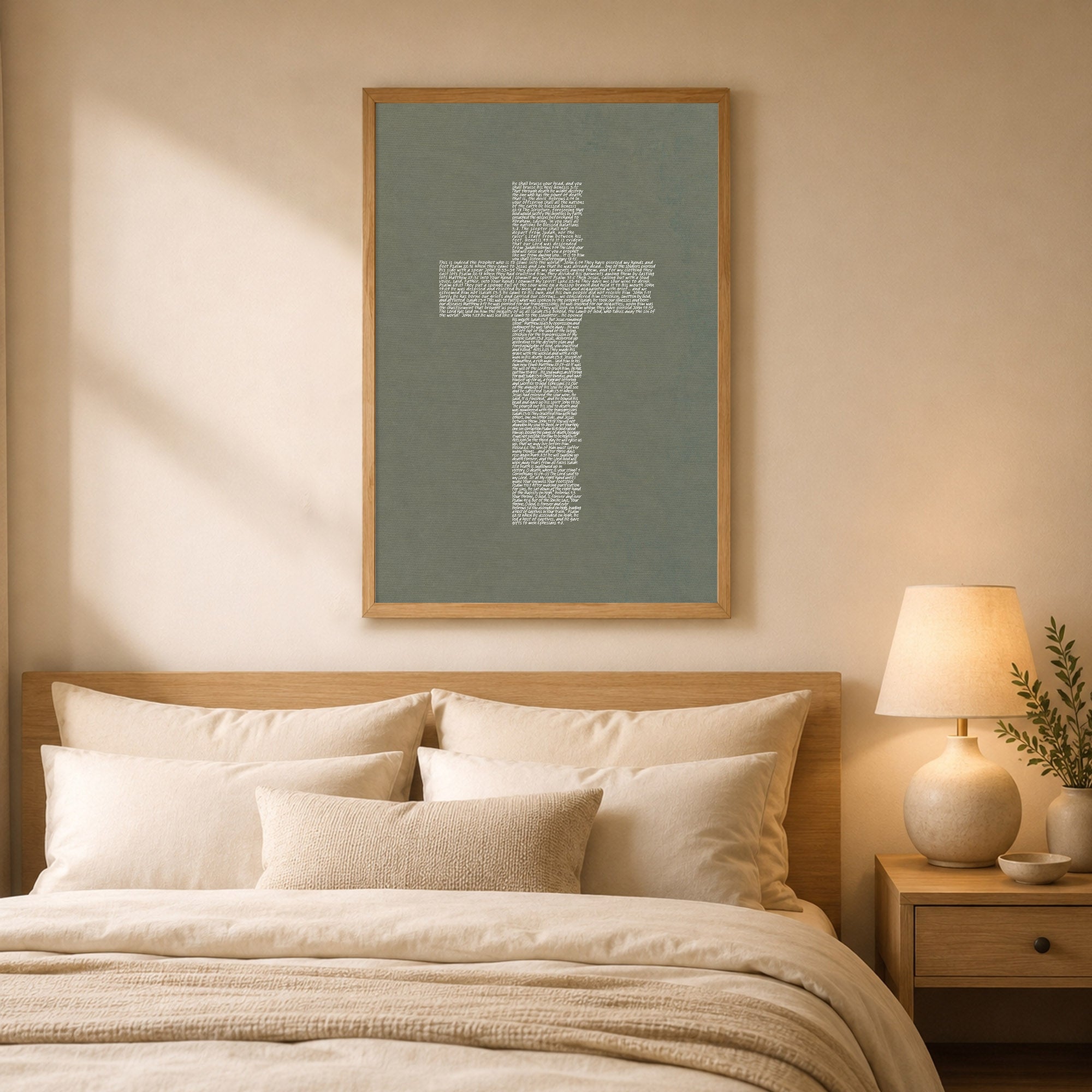 Jesus Cross Scripture Typography Poster/Canvas