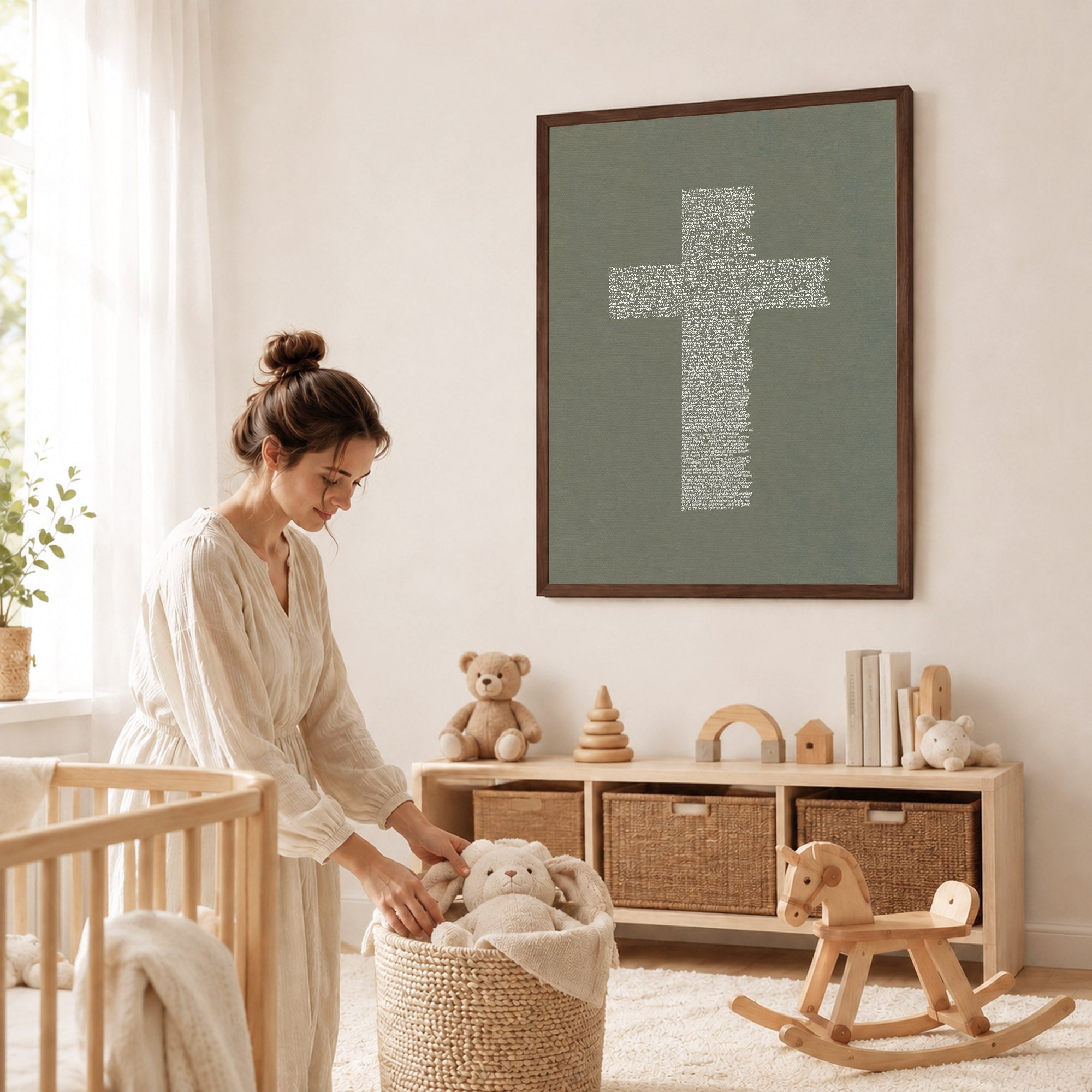 Jesus Cross Scripture Typography Poster/Canvas