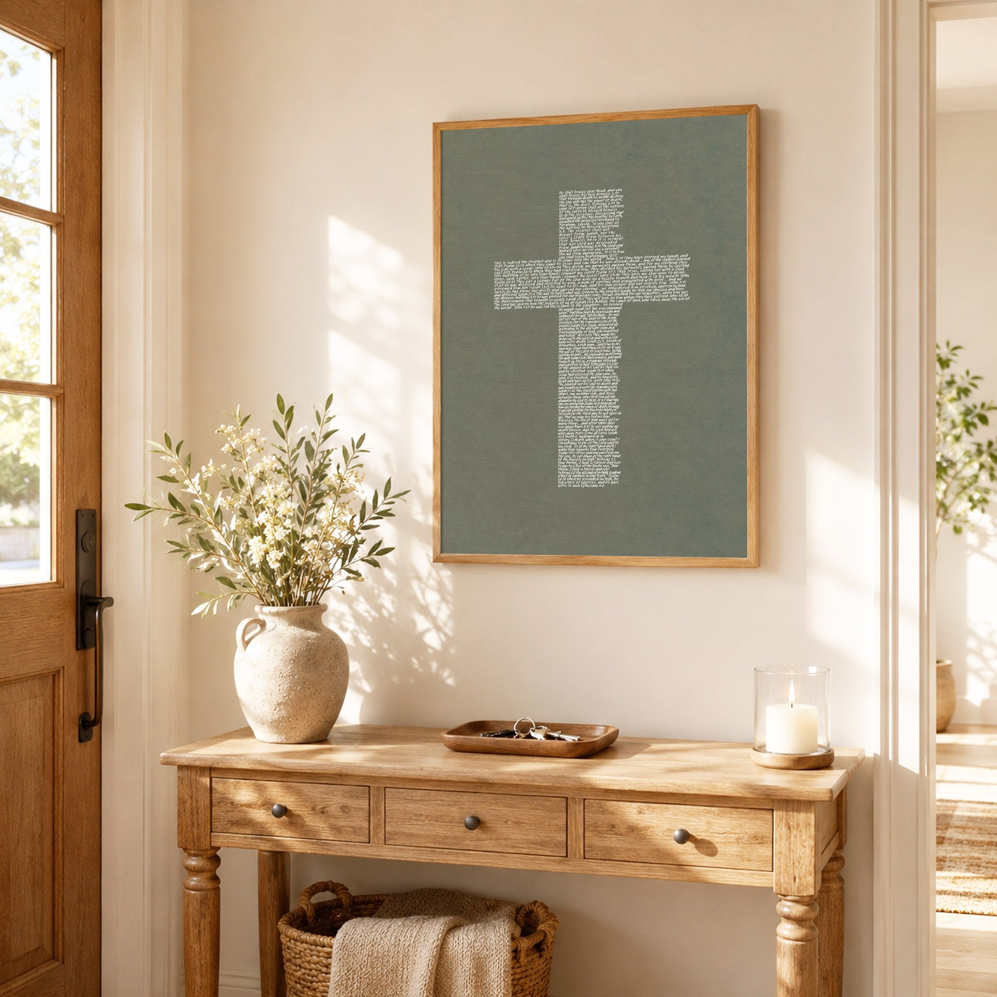 Jesus Cross Scripture Typography Poster/Canvas