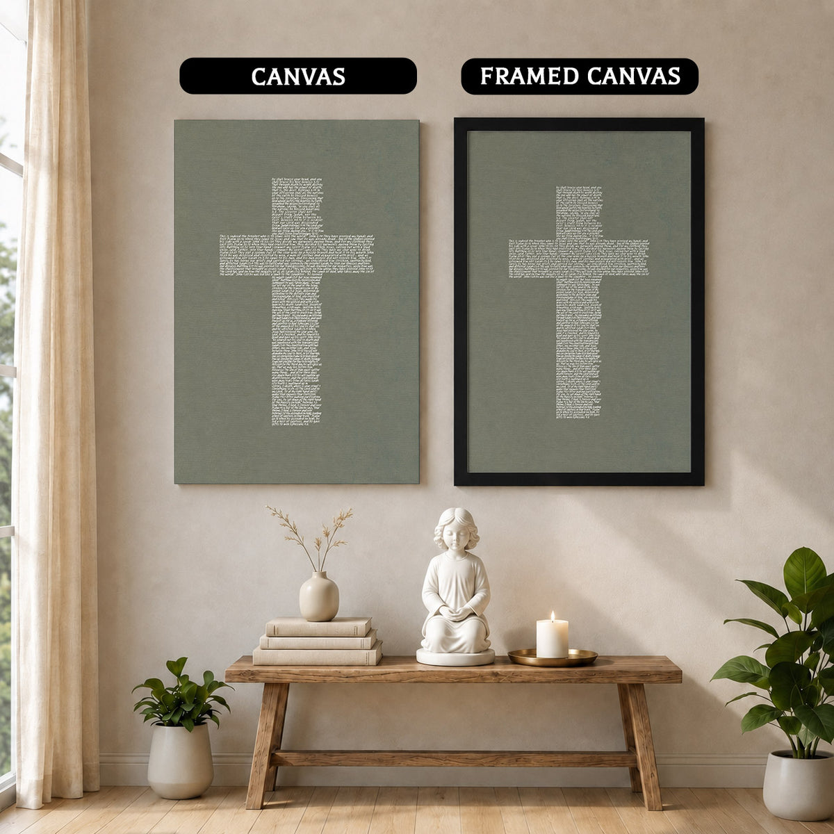 Jesus Cross Scripture Typography Poster/Canvas