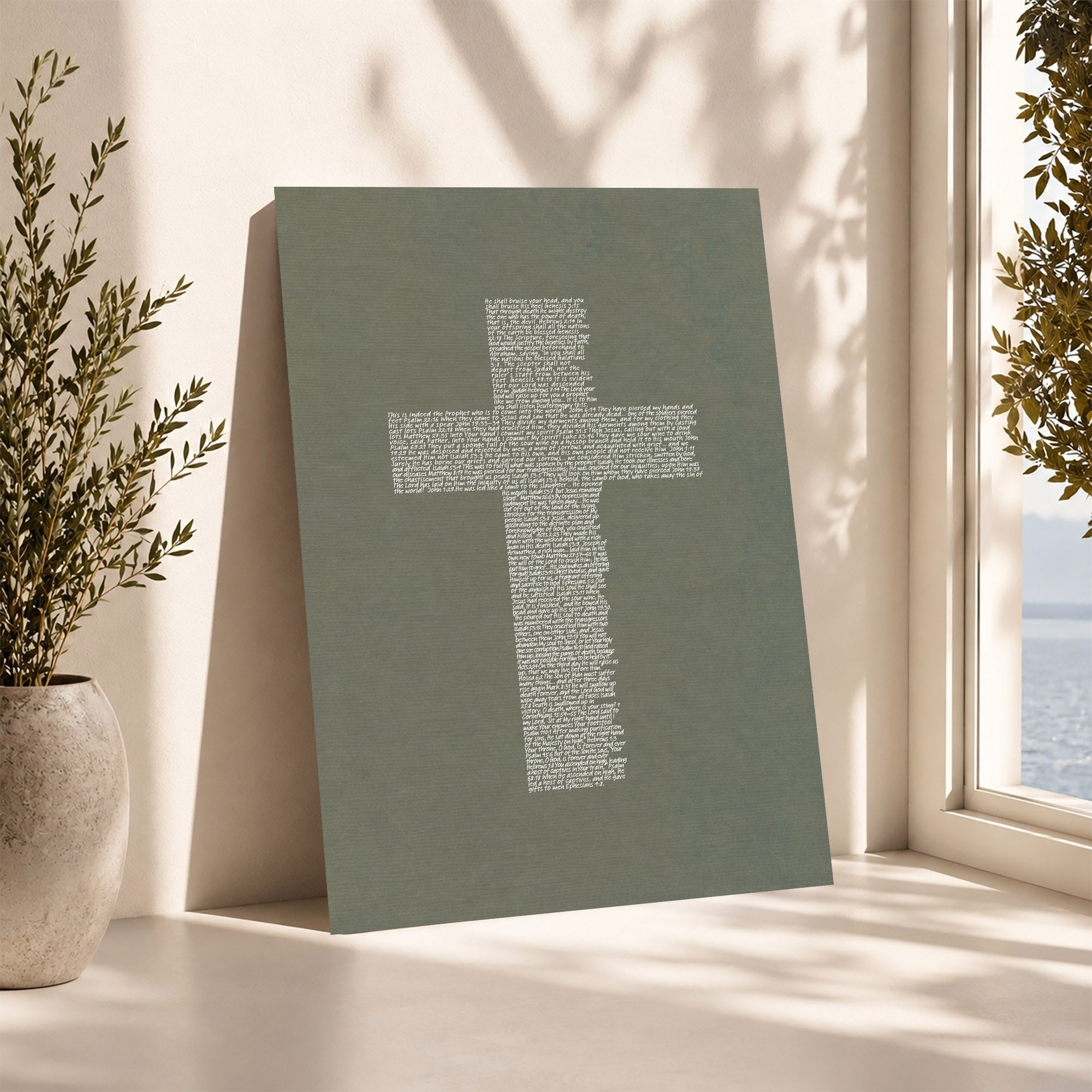 Jesus Cross Scripture Typography Poster/Canvas