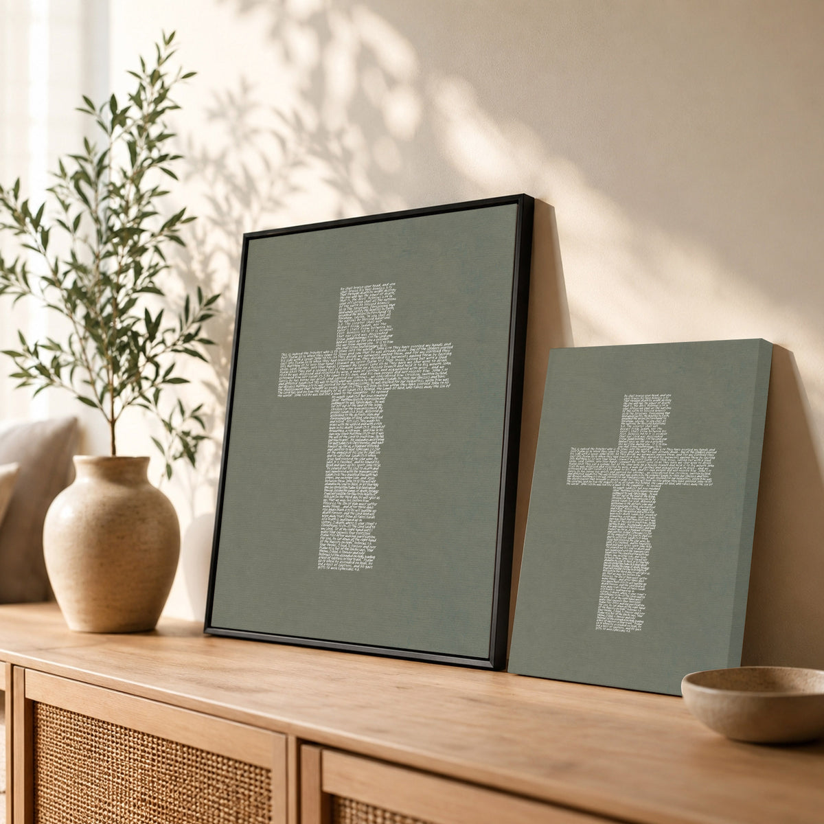 Jesus Cross Scripture Typography Poster/Canvas