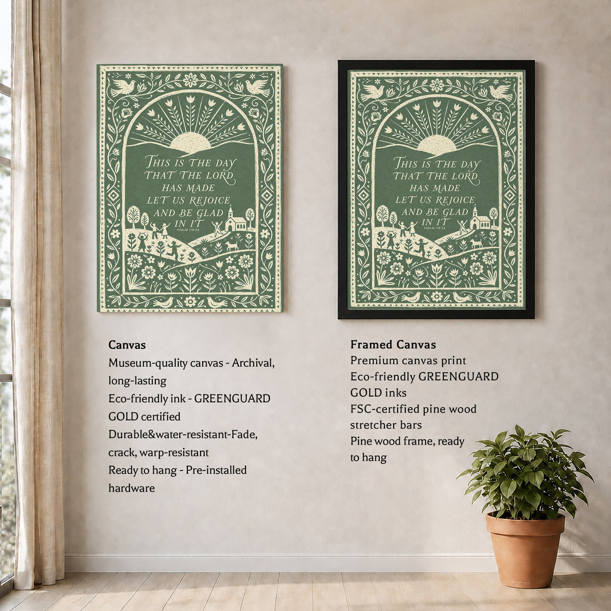 This Is The Day Psalm 118 24 Folk Art Poster/Canvas