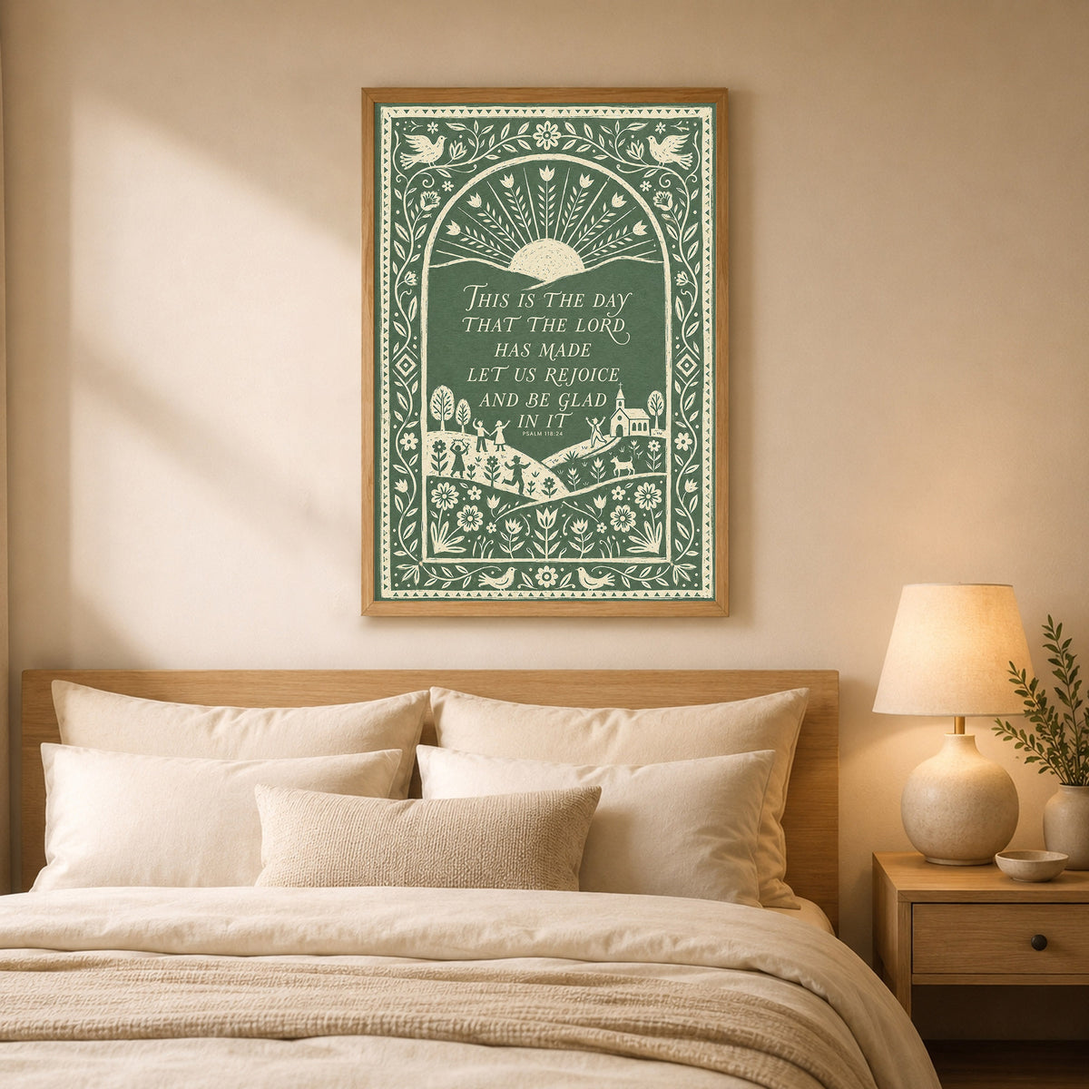 This Is The Day Psalm 118 24 Folk Art Poster/Canvas