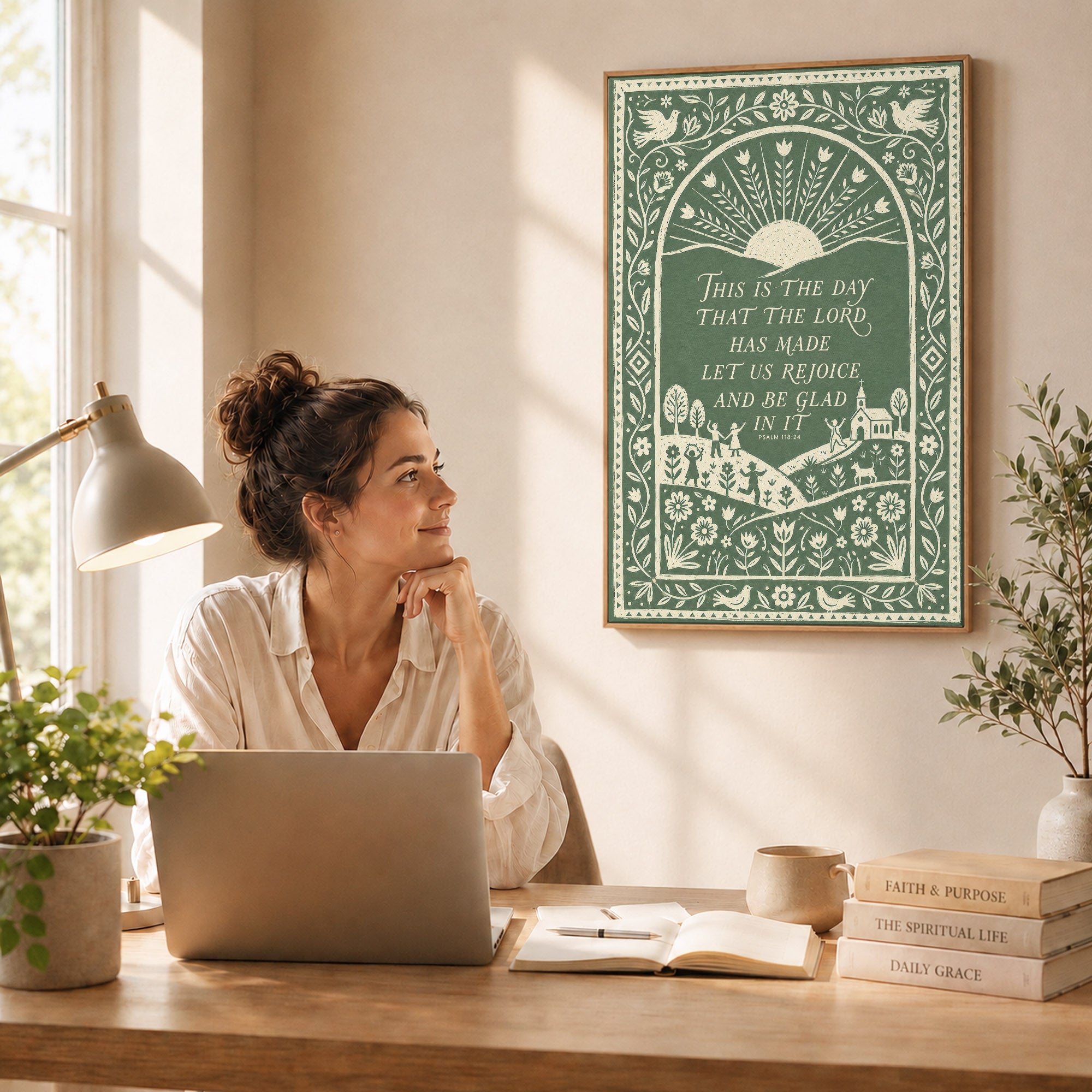 This Is The Day Psalm 118 24 Folk Art Poster/Canvas