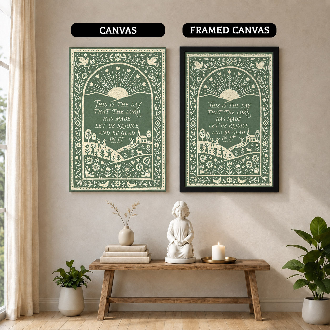 This Is The Day Psalm 118 24 Folk Art Poster/Canvas
