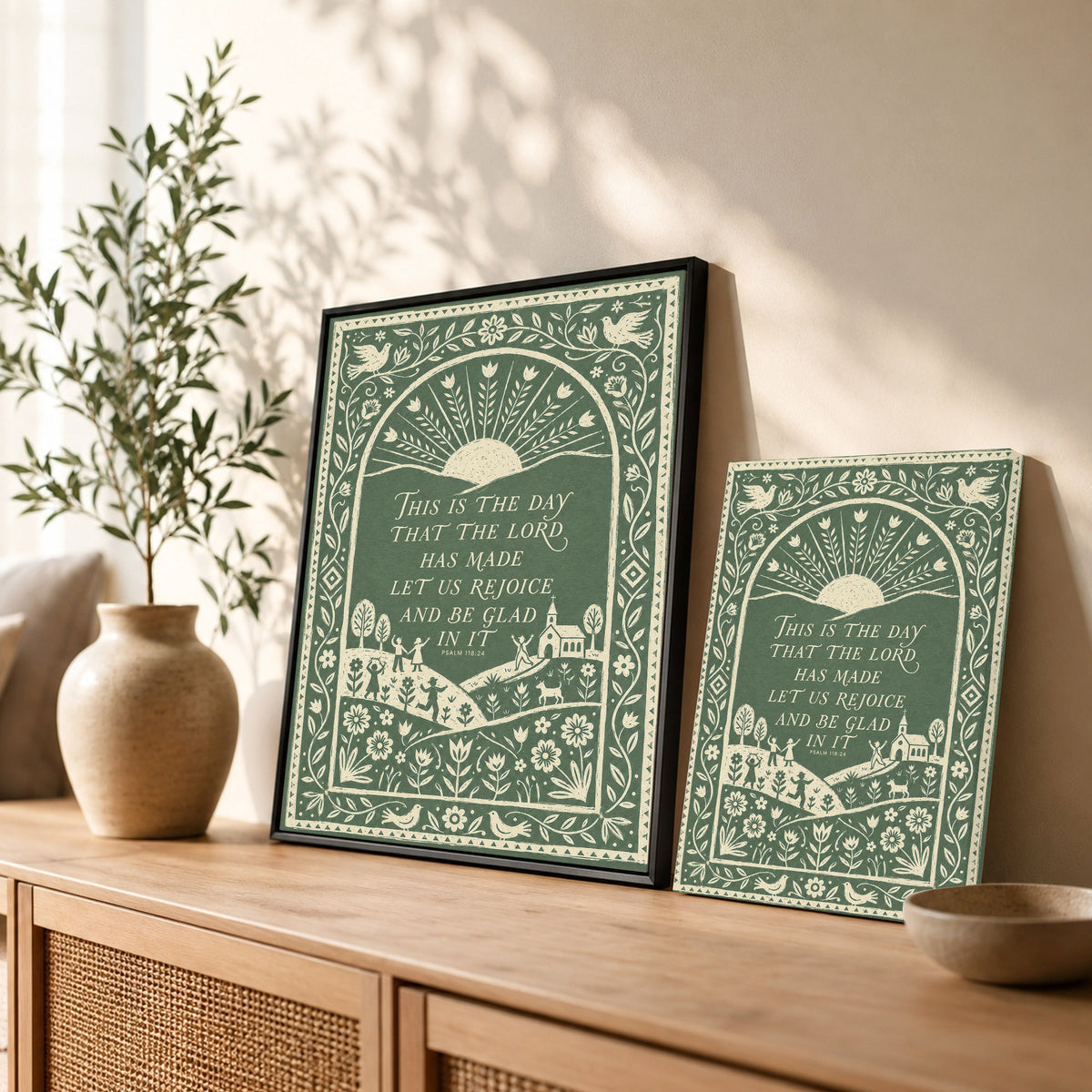 This Is The Day Psalm 118 24 Folk Art Poster/Canvas
