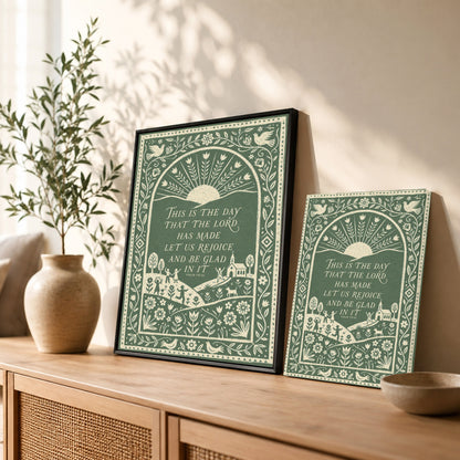 This Is The Day Psalm 118 24 Folk Art Poster/Canvas