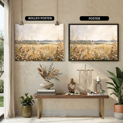 Jesus and Child in the Field of Grace Christian Wall Art Poster/Canvas