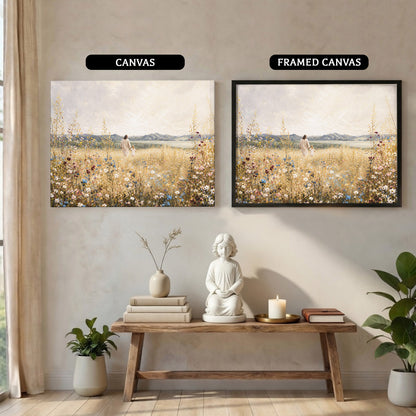 Jesus and Child in the Field of Grace Christian Wall Art Poster/Canvas
