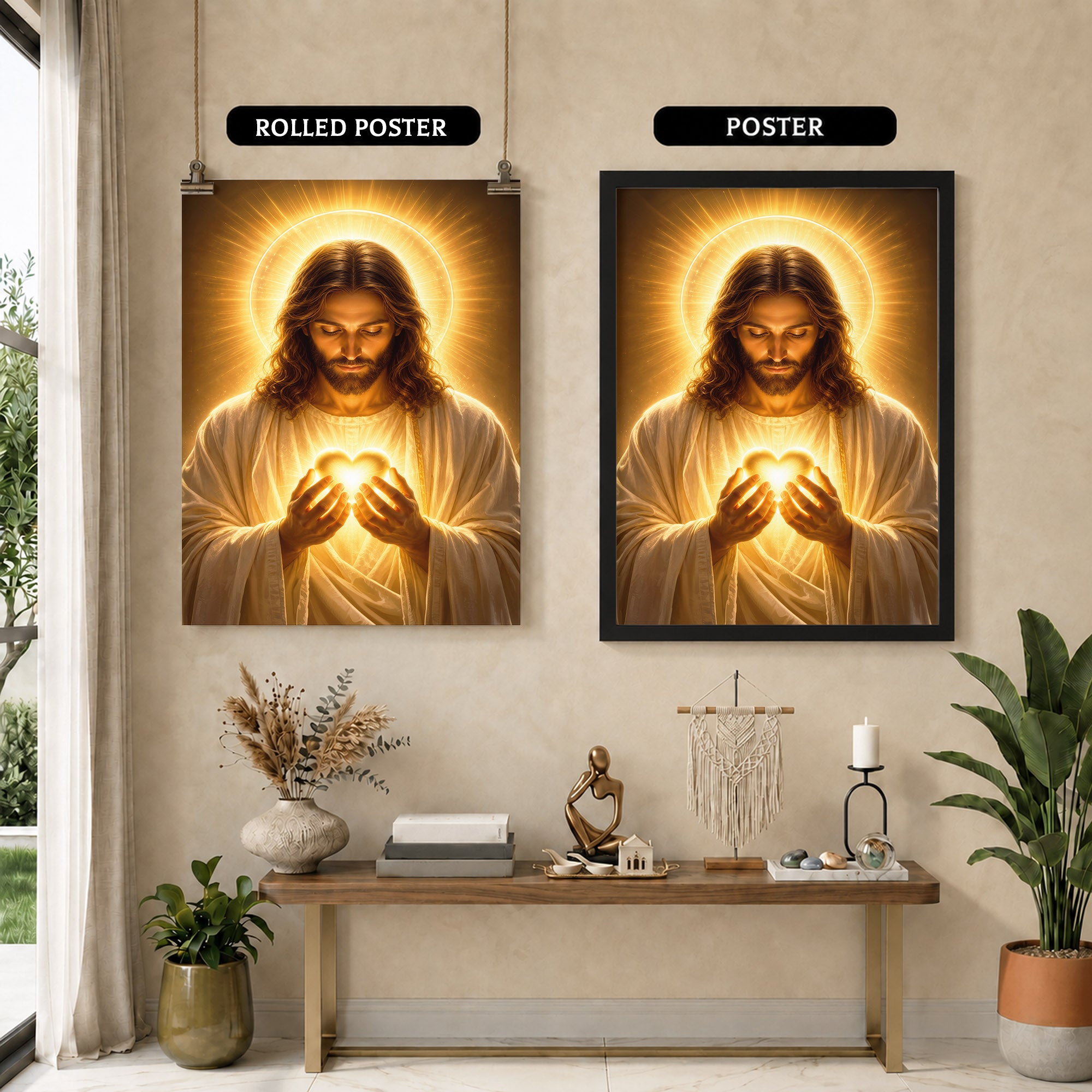 Sacred Heart of Jesus Glowing Faith Poster/Canvas