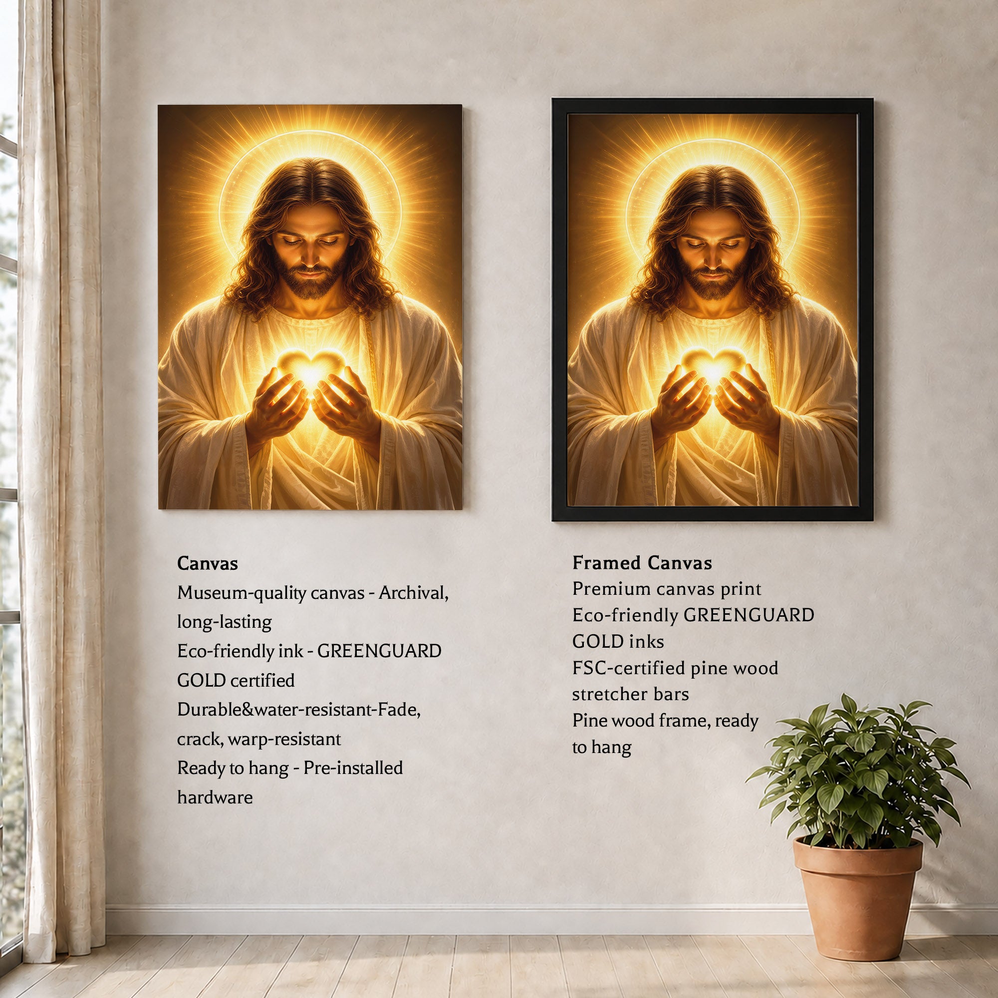 Sacred Heart of Jesus Glowing Faith Poster/Canvas