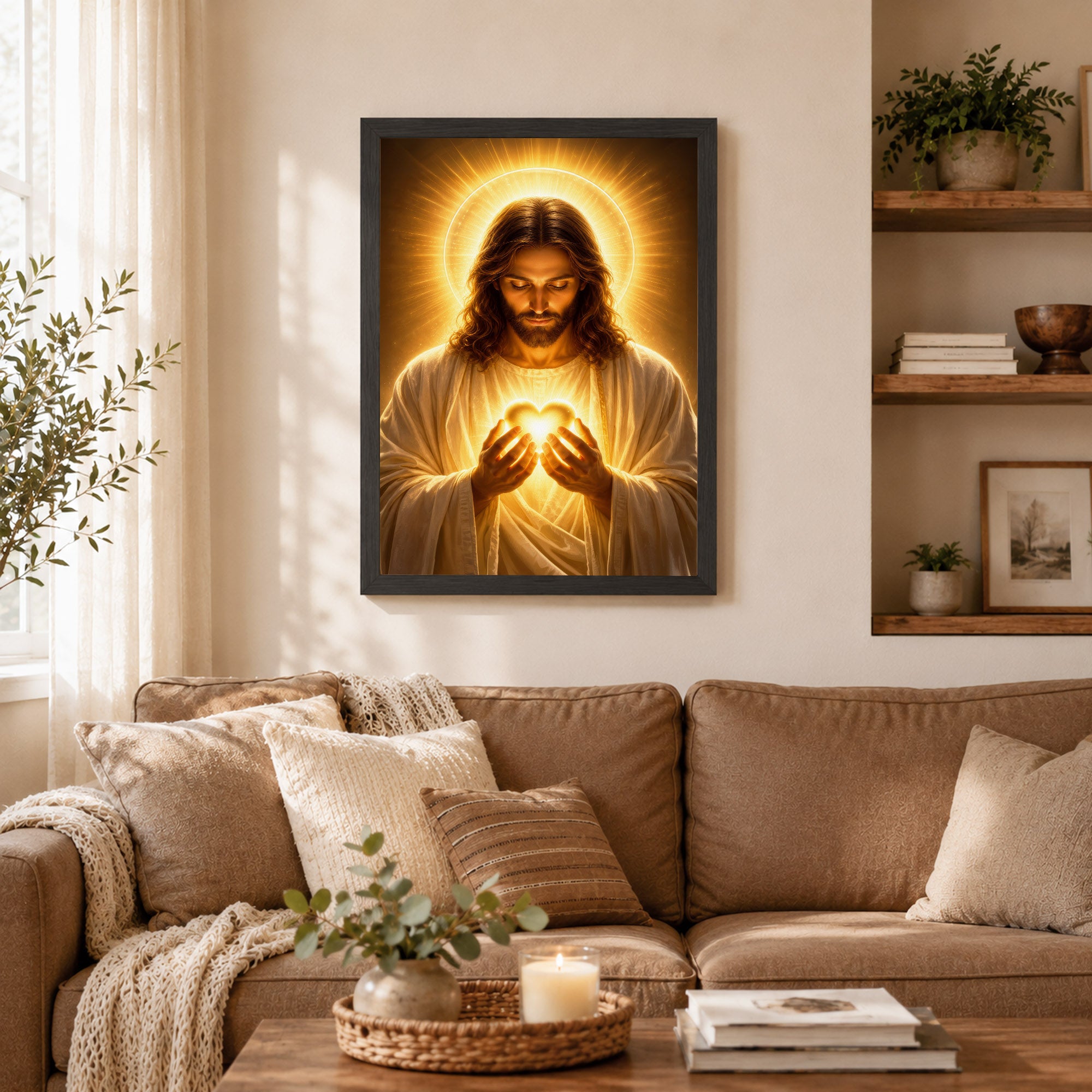 Sacred Heart of Jesus Glowing Faith Poster/Canvas