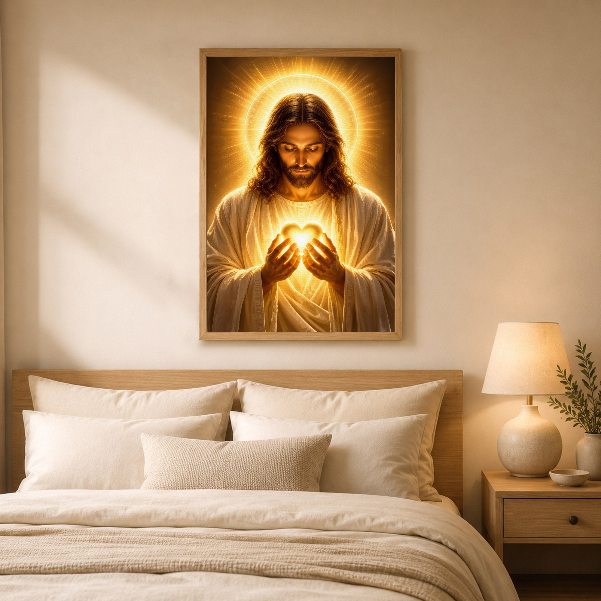Sacred Heart of Jesus Glowing Faith Poster/Canvas