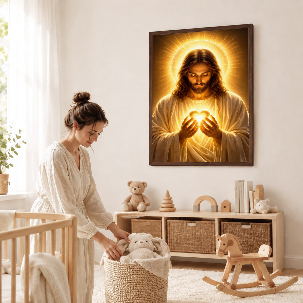 Sacred Heart of Jesus Glowing Faith Poster/Canvas