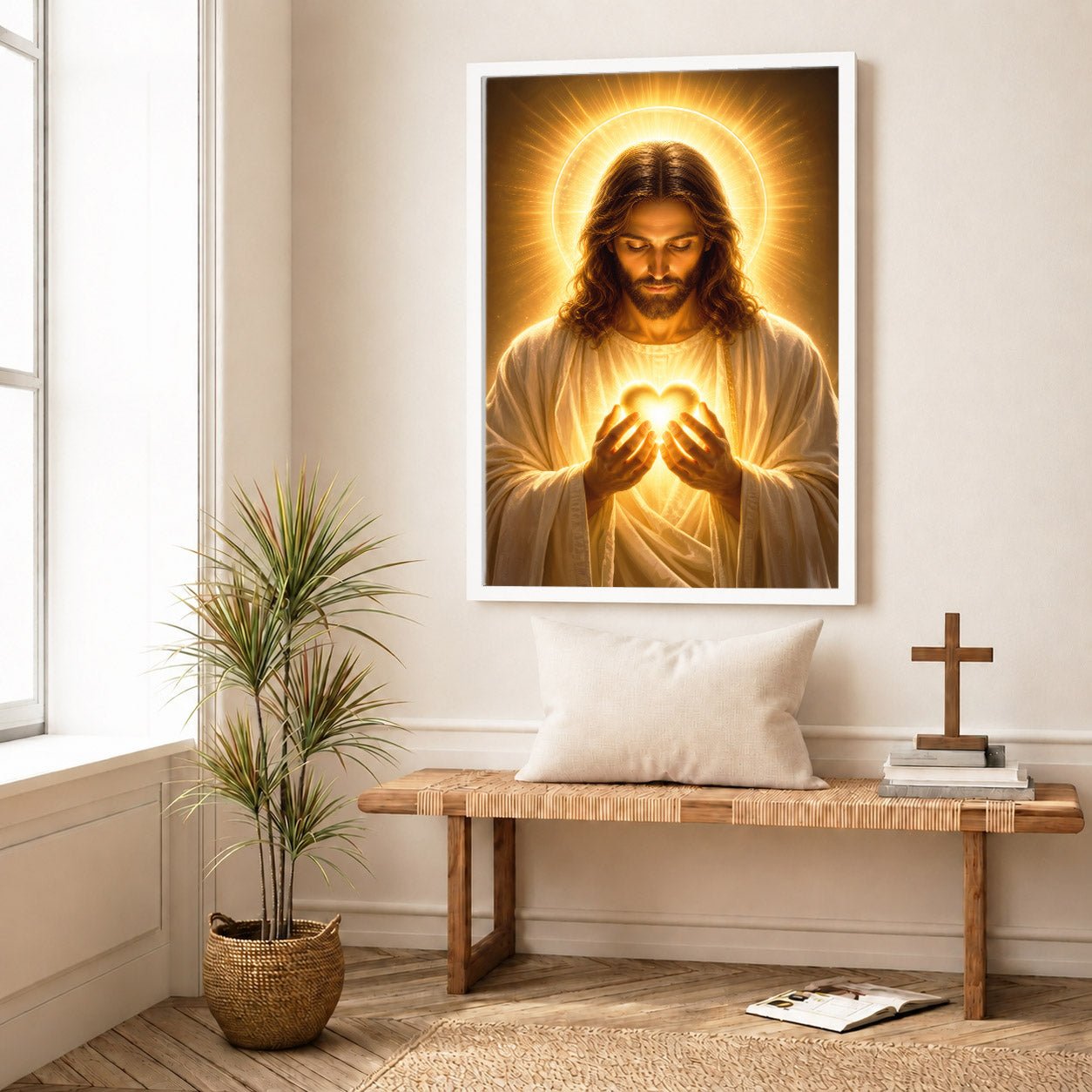Sacred Heart of Jesus Glowing Faith Poster/Canvas
