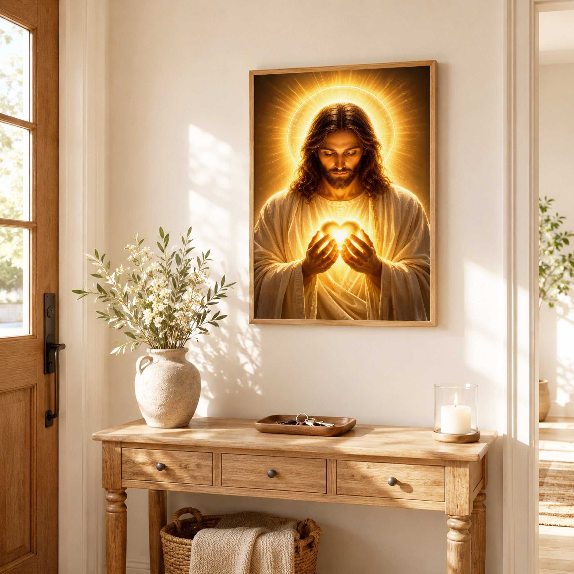 Sacred Heart of Jesus Glowing Faith Poster/Canvas