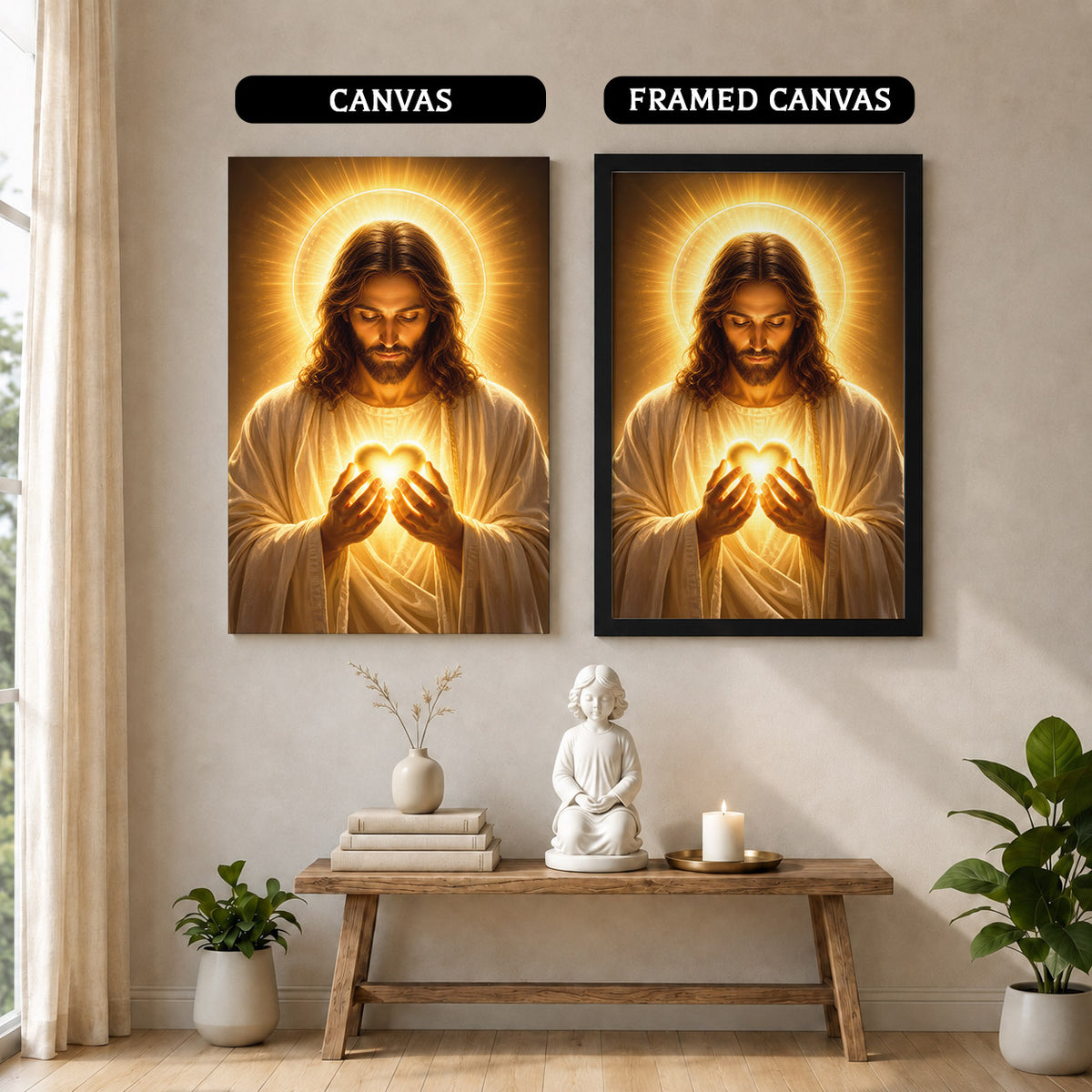 Sacred Heart of Jesus Glowing Faith Poster/Canvas