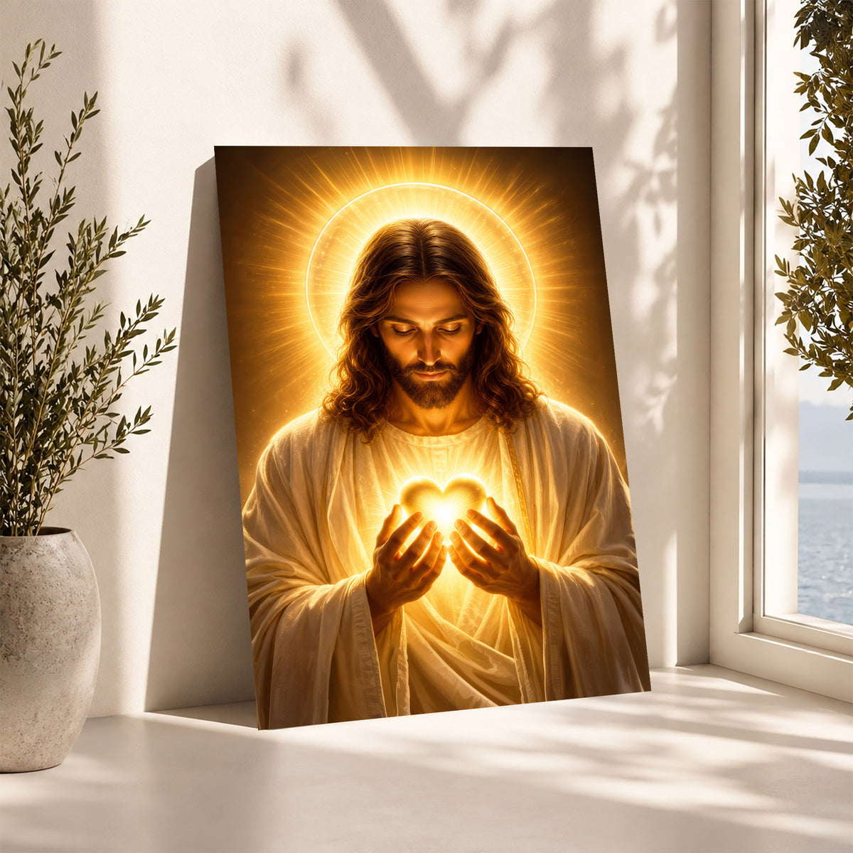 Sacred Heart of Jesus Glowing Faith Poster/Canvas