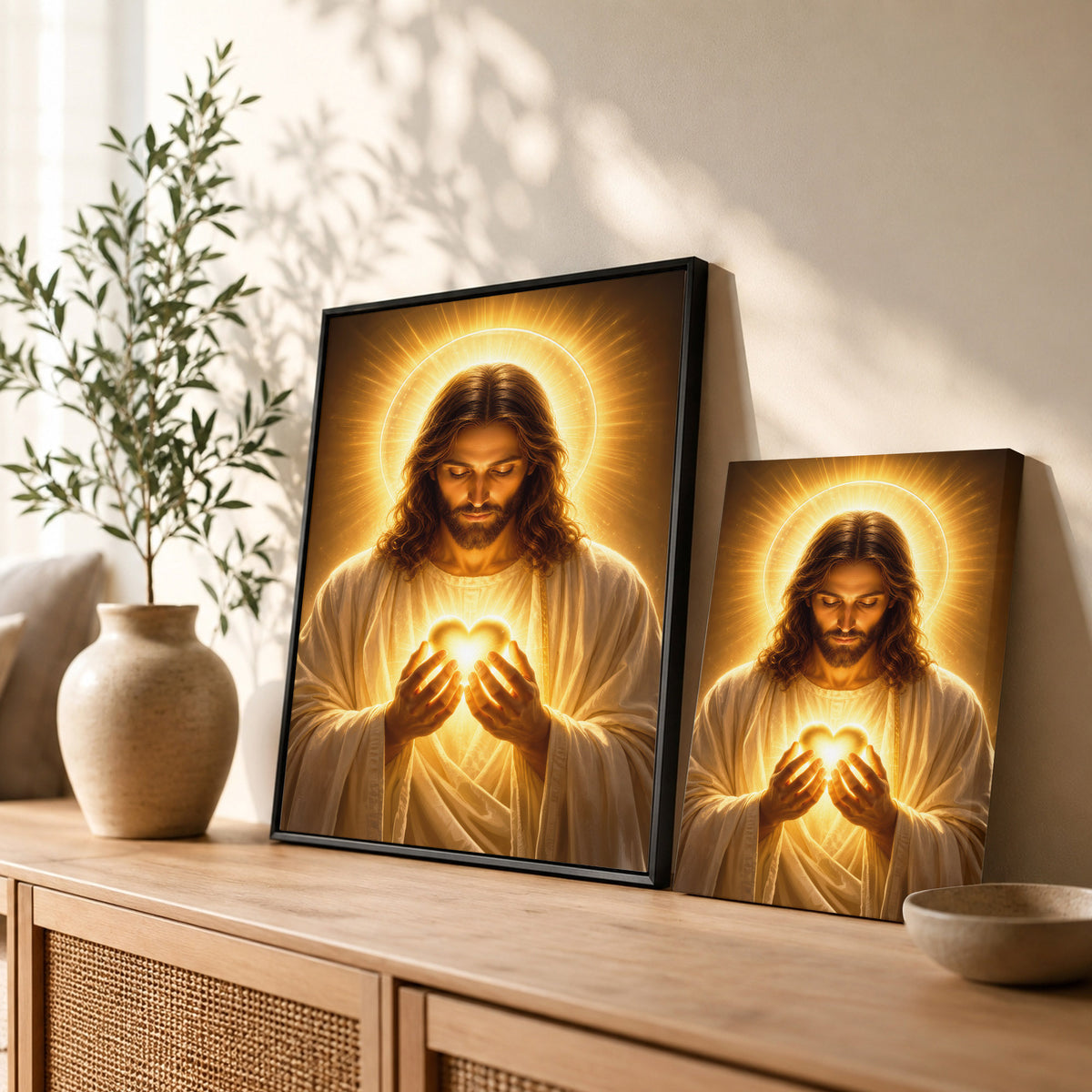 Sacred Heart of Jesus Glowing Faith Poster/Canvas