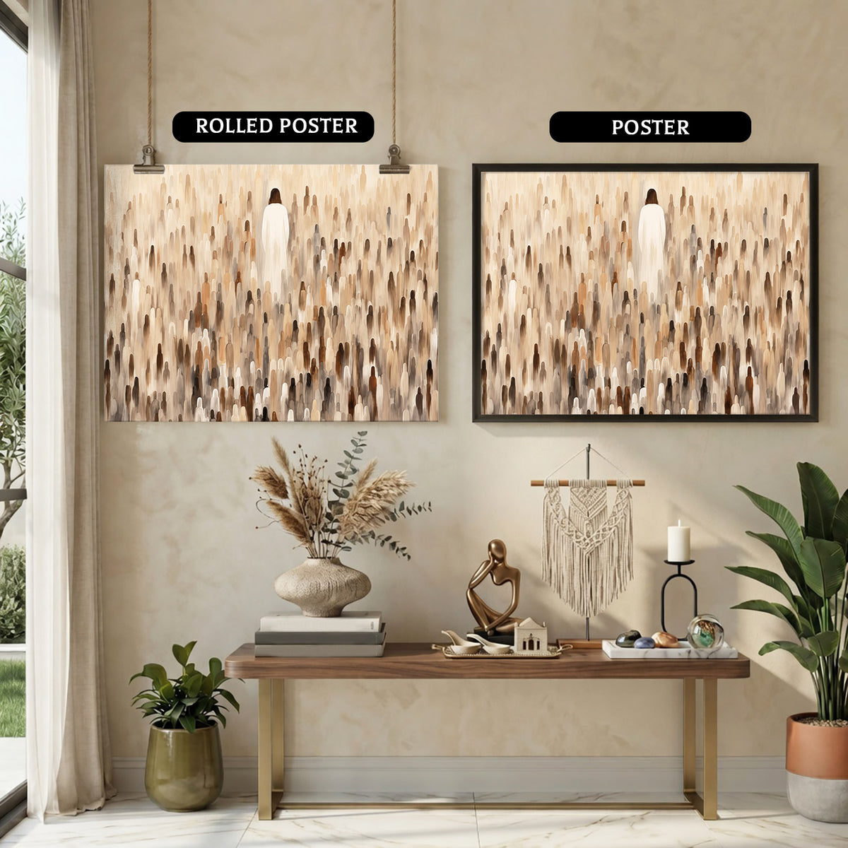 Jesus Above The Crowd Christian Wall Art Canvas/Poster
