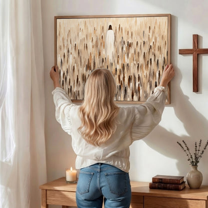 Jesus Above The Crowd Christian Wall Art Canvas/Poster