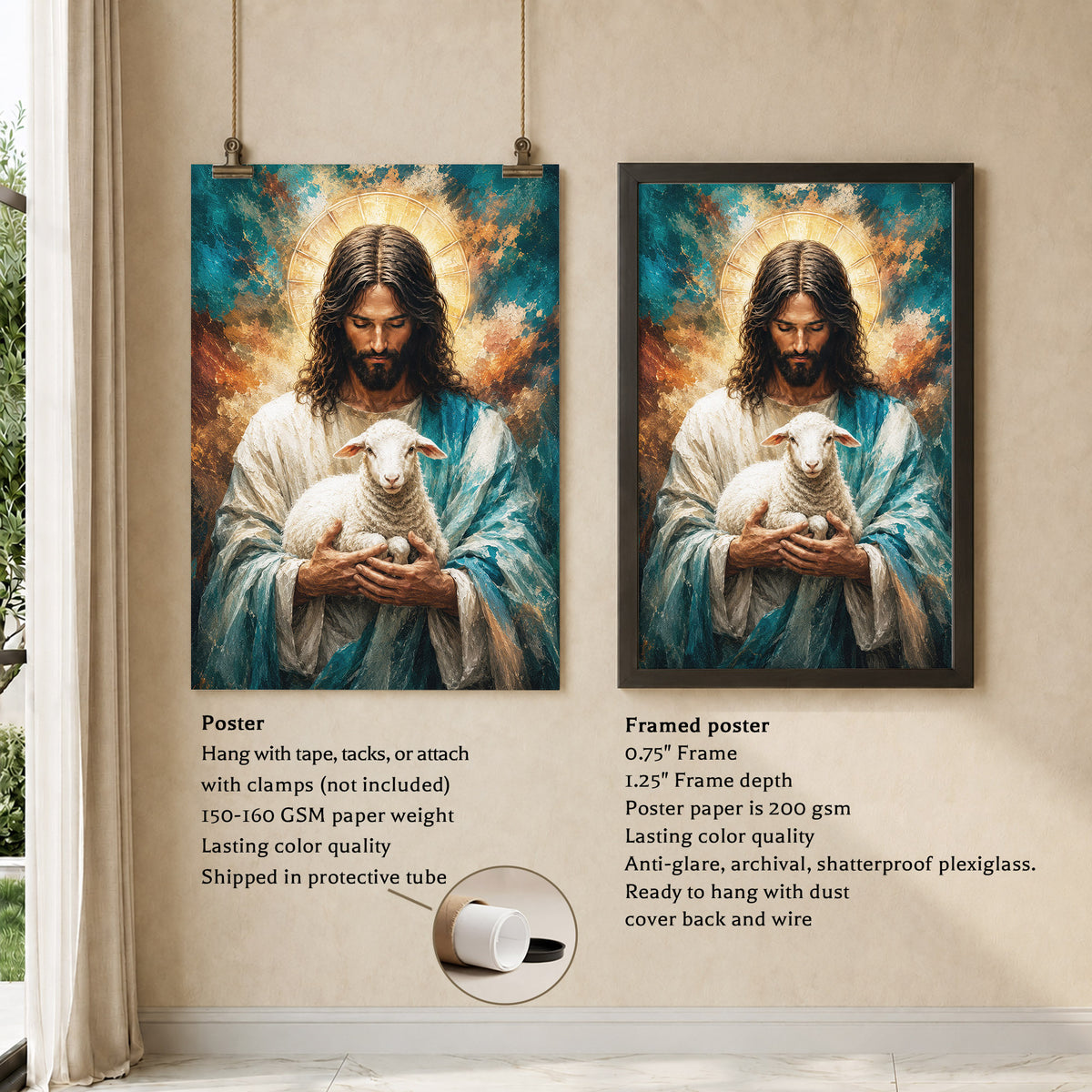 The Good Shepherd Holding the Lamb Poster/Canvas
