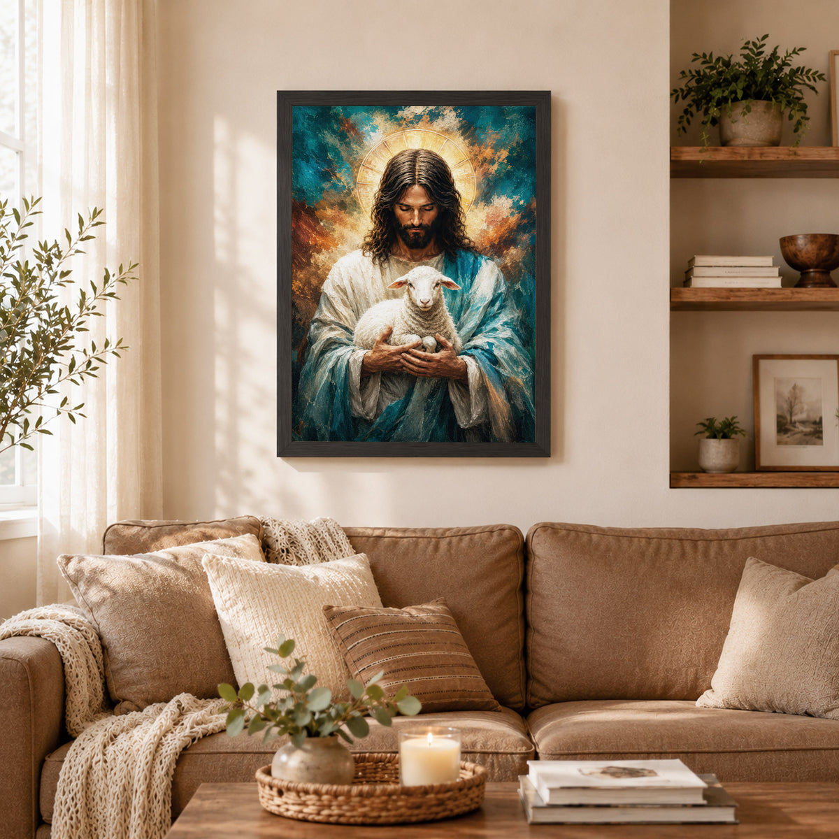 The Good Shepherd Holding the Lamb Poster/Canvas