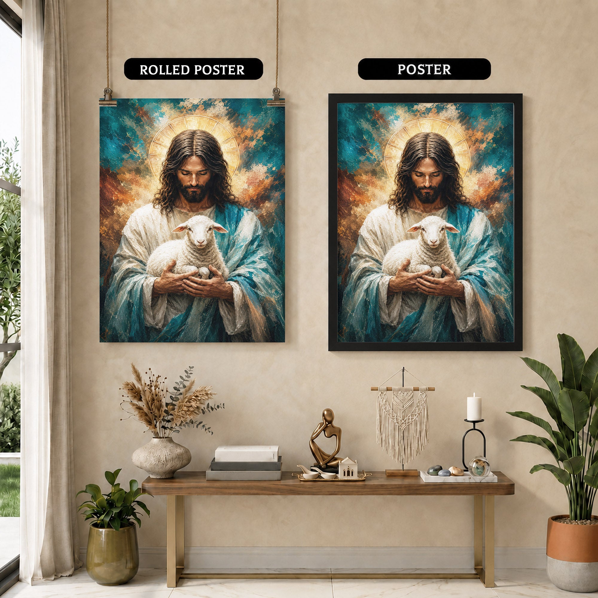 The Good Shepherd Holding the Lamb Poster/Canvas