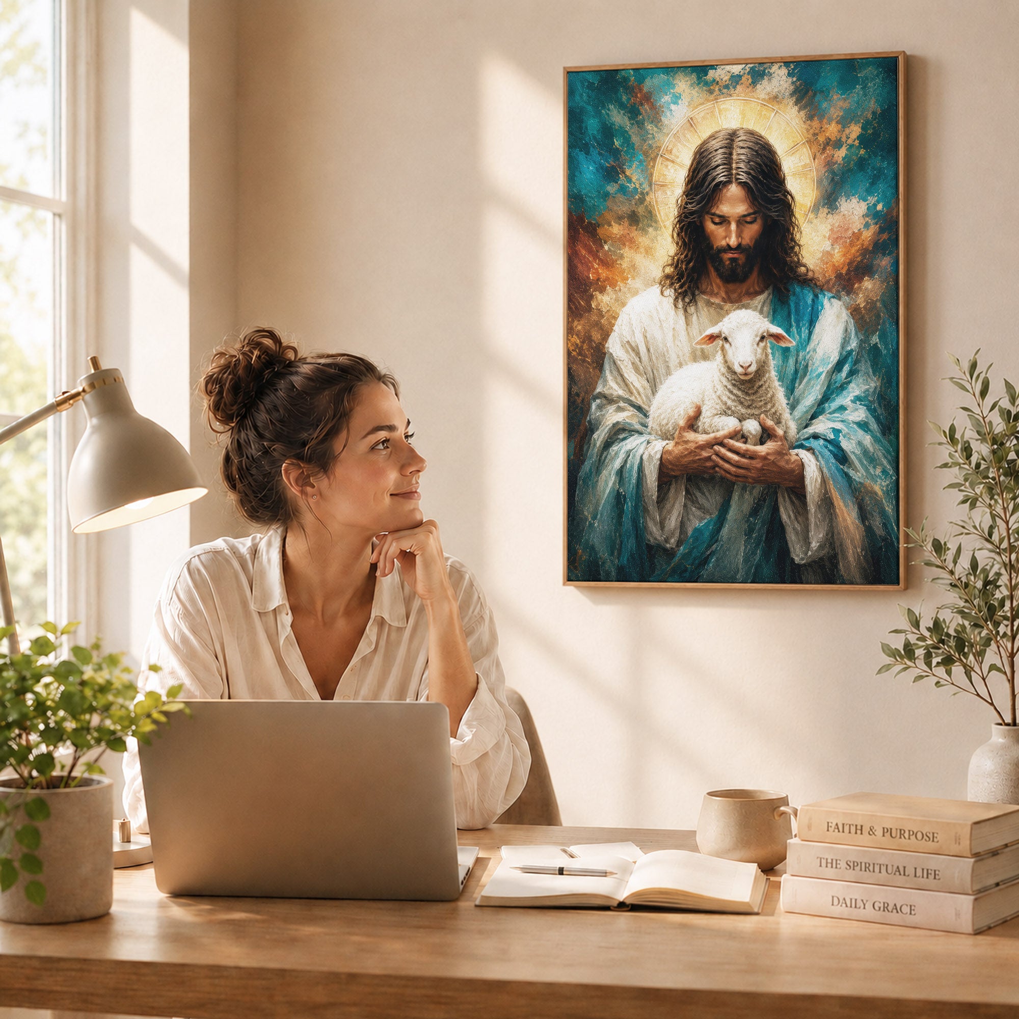 The Good Shepherd Holding the Lamb Poster/Canvas