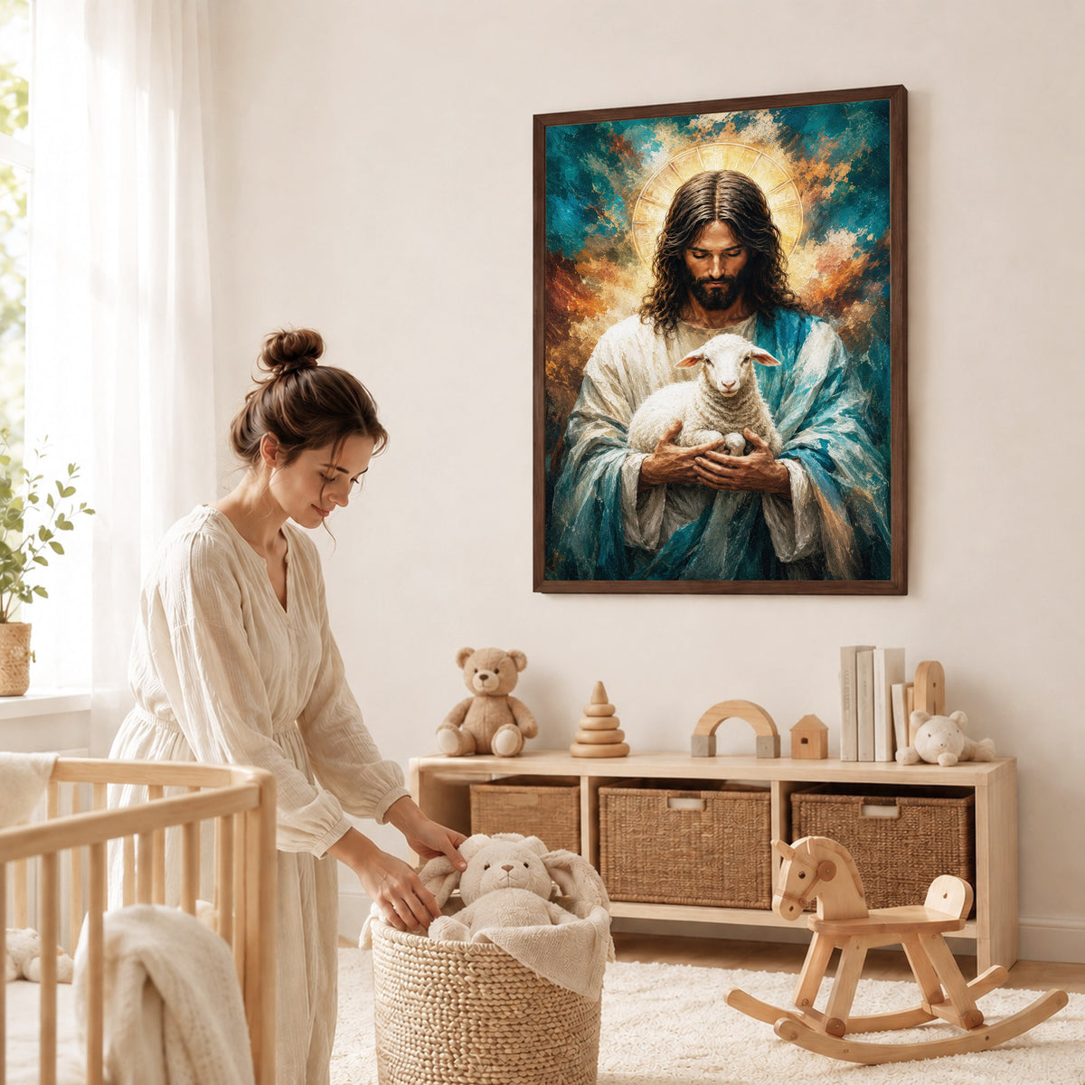 The Good Shepherd Holding the Lamb Poster/Canvas