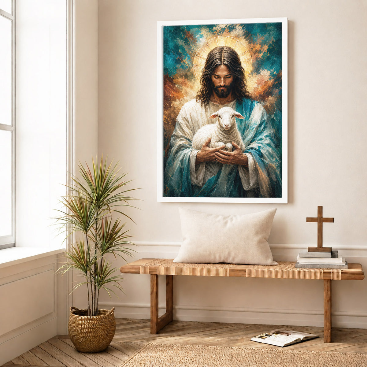 The Good Shepherd Holding the Lamb Poster/Canvas