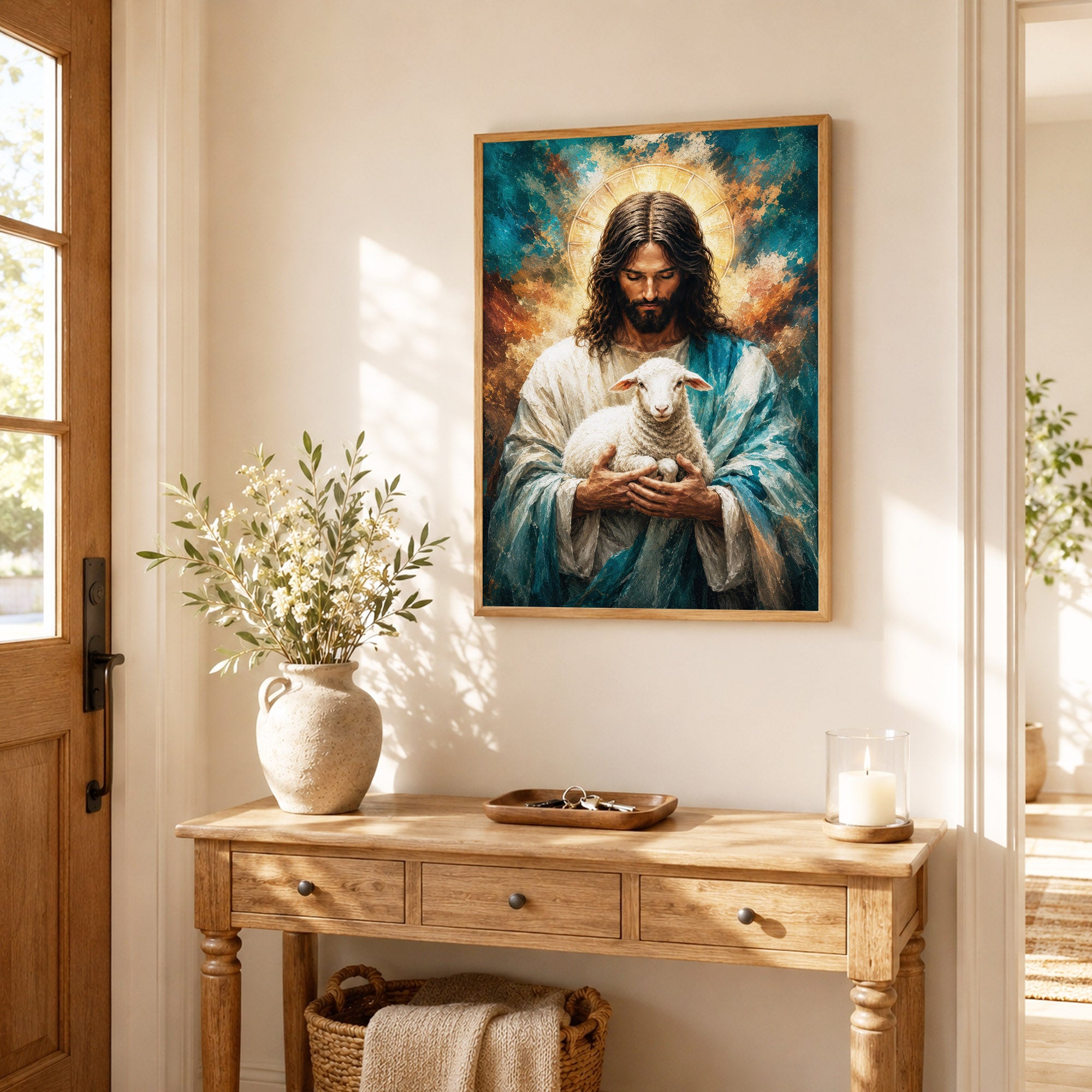 The Good Shepherd Holding the Lamb Poster/Canvas