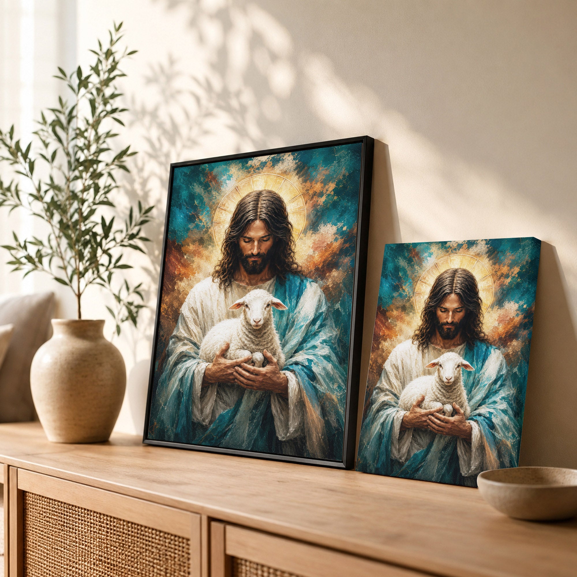 The Good Shepherd Holding the Lamb Poster/Canvas